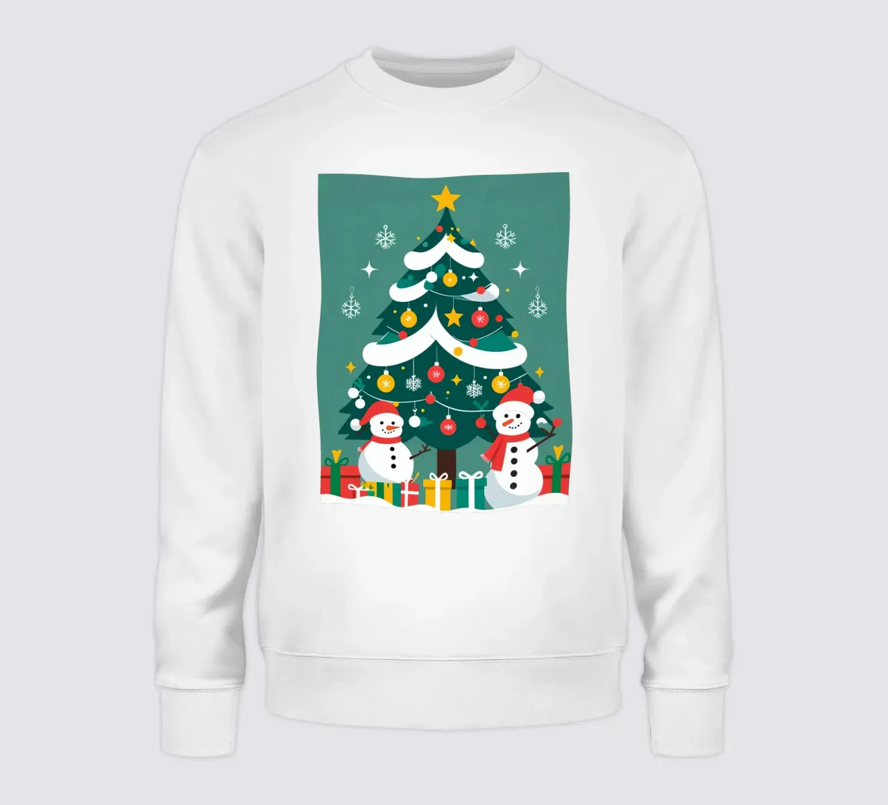 Albero di Natale con pupazzi di neve e regali felpa da DesignDoodle