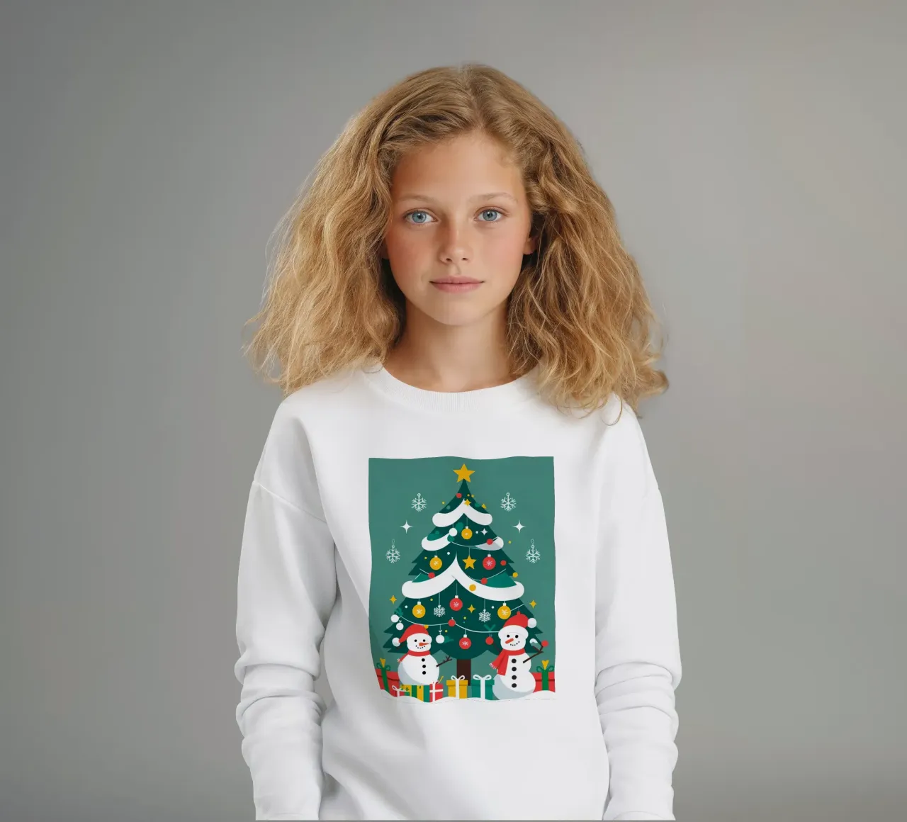 Albero di Natale con pupazzi di neve e regali felpa bambino da DesignDoodle