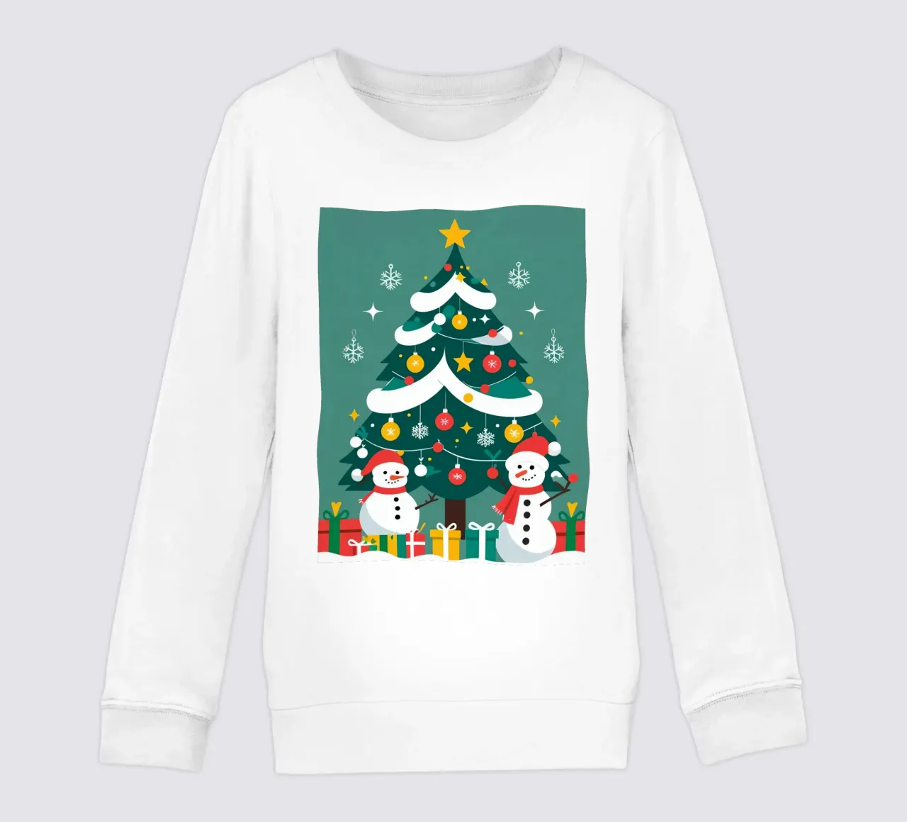 Albero di Natale con pupazzi di neve e regali felpa bambino da DesignDoodle