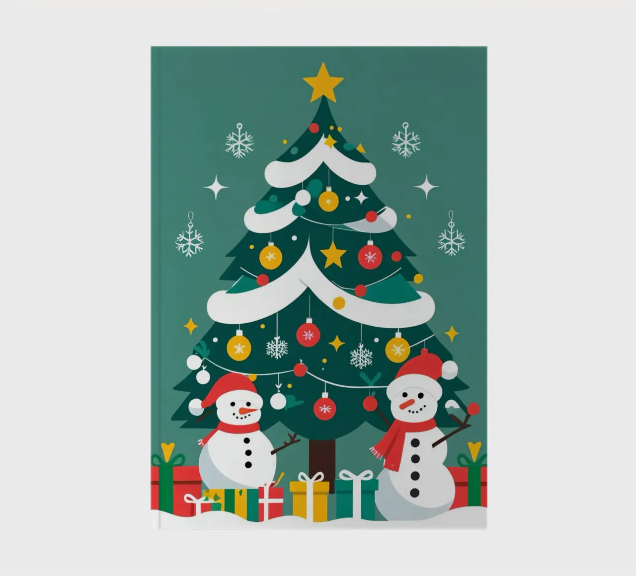 Albero di Natale con pupazzi di neve e regali diario da DesignDoodle