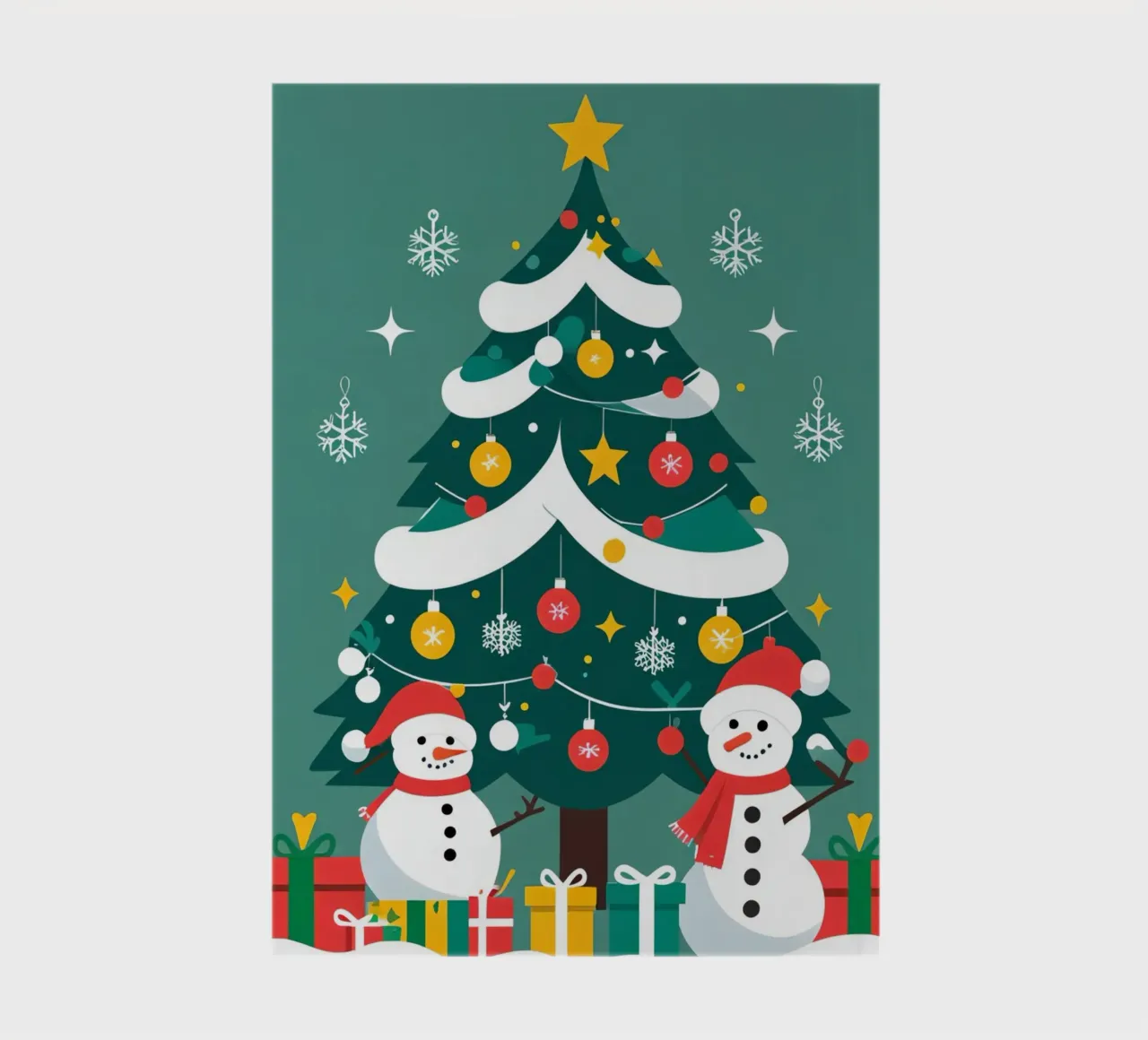 Albero di Natale con pupazzi di neve e regali diario da DesignDoodle