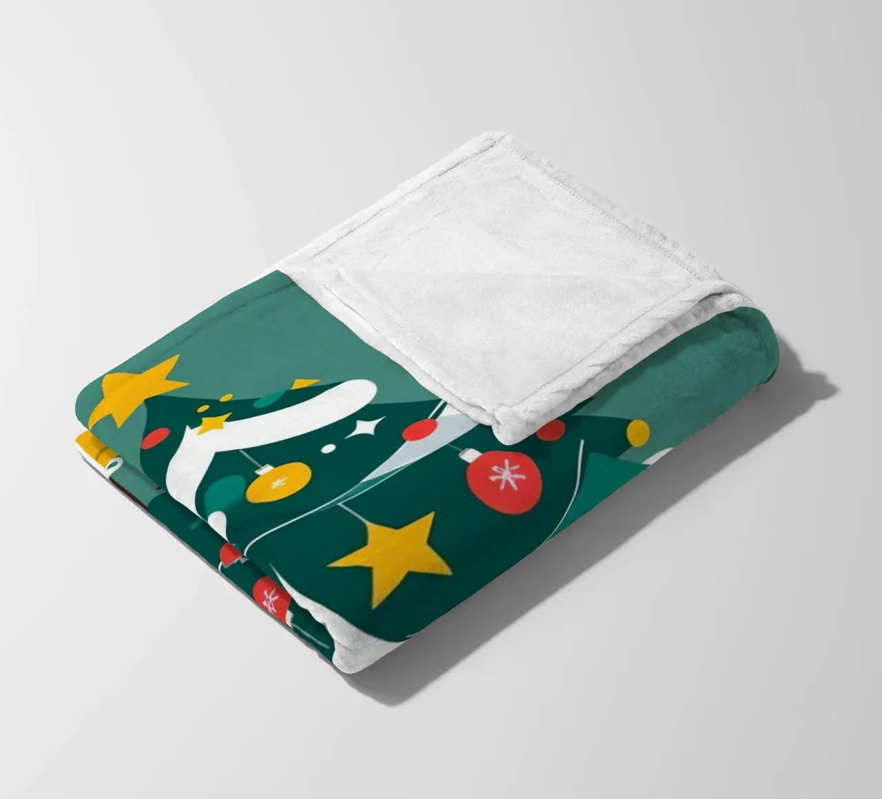 Albero di Natale con pupazzi di neve e regali coperta in pile da DesignDoodle