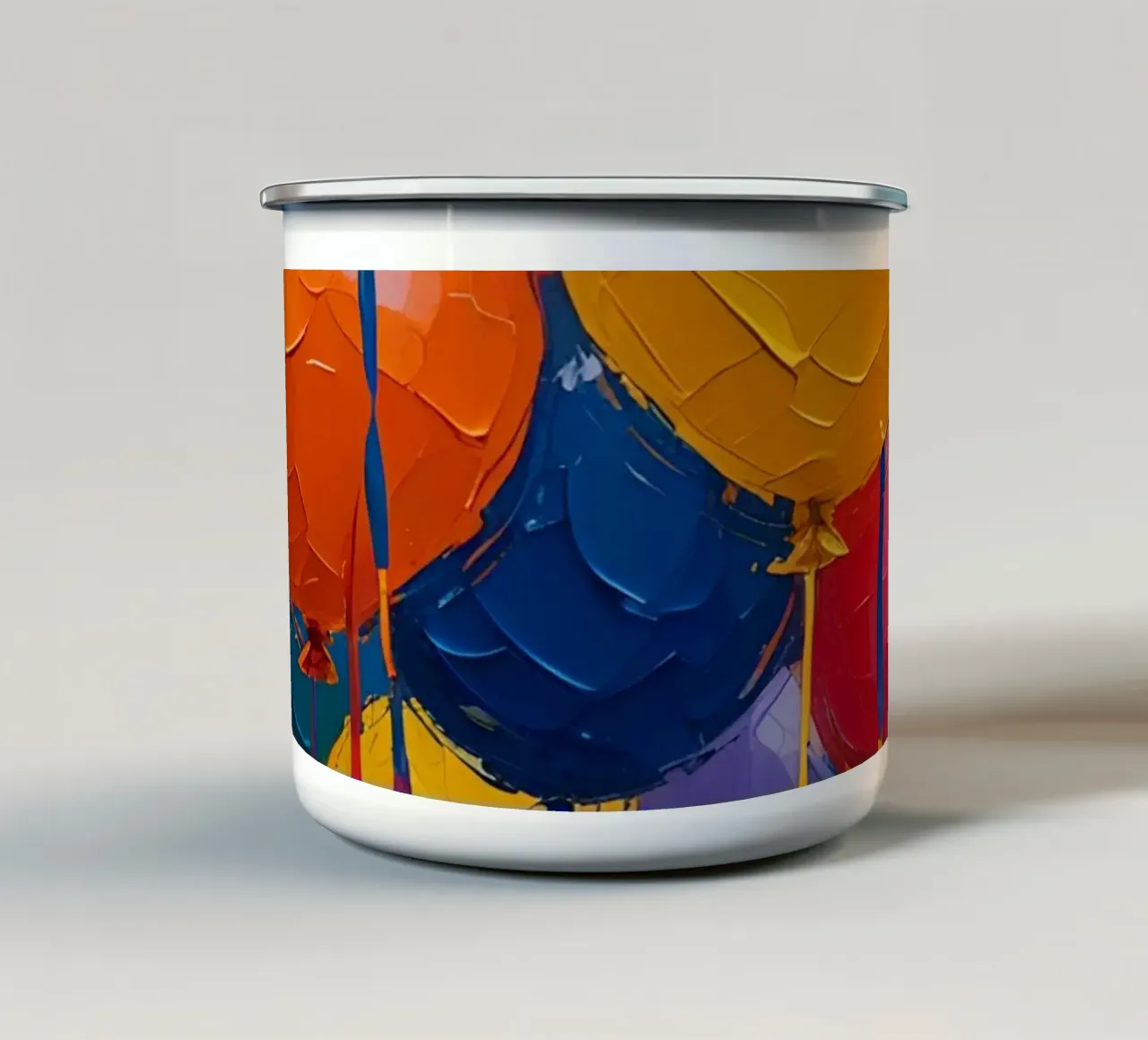Cocktail splash con guarnizione di frutta e ghiaccio tazza in smalto da DesignDoodle