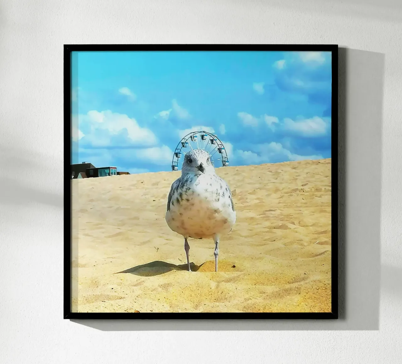 royalbirdonthebeach poster with wooden frame by DragonFly