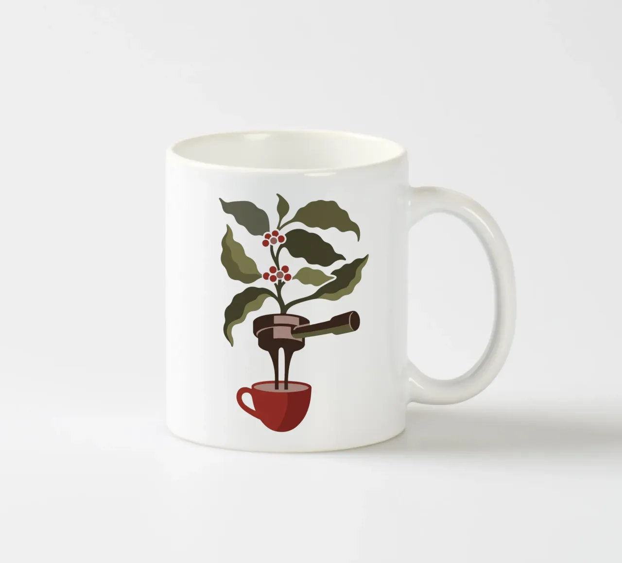 Caffè festivo con foglie di bacche tazza in ceramica da TeeLab