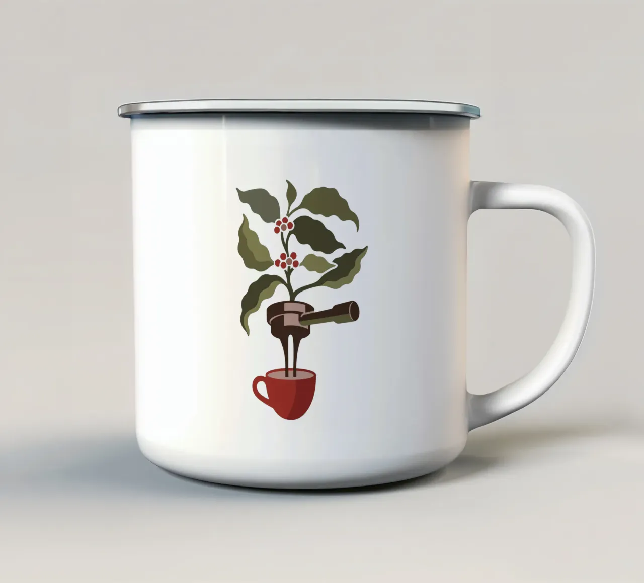 Caffè festivo con foglie di bacche tazza in smalto da TeeLab