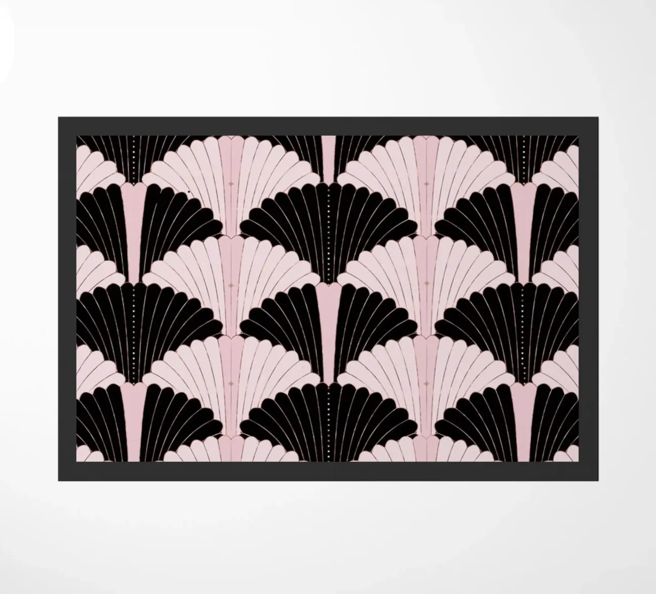 Motivo Art Déco in nero e rosa chiaro. Con riflessi dorati zerbino da CalliLetters