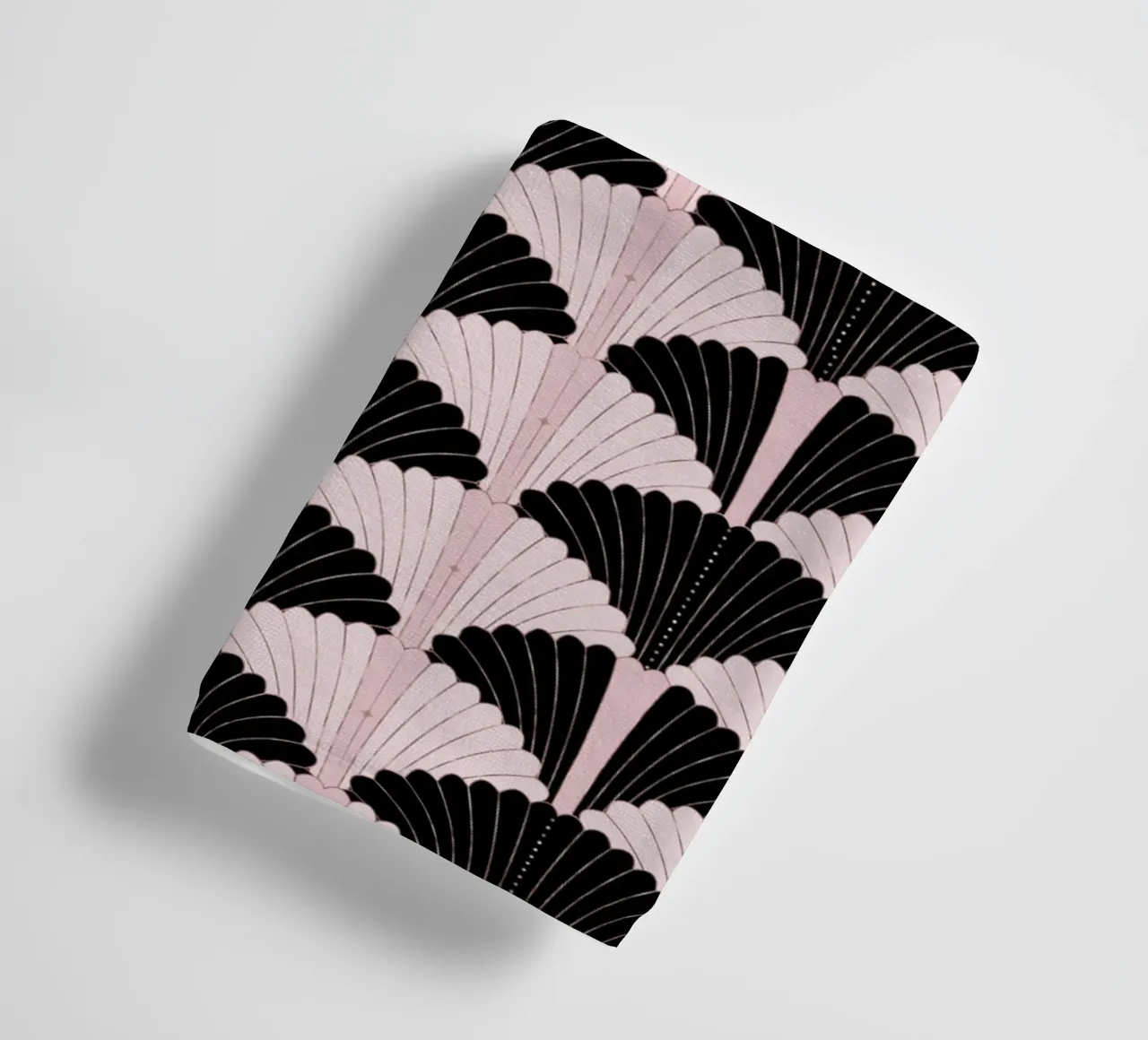 Art Deco pattern in black and light pink. With gold shimmer towel by CalliLetters