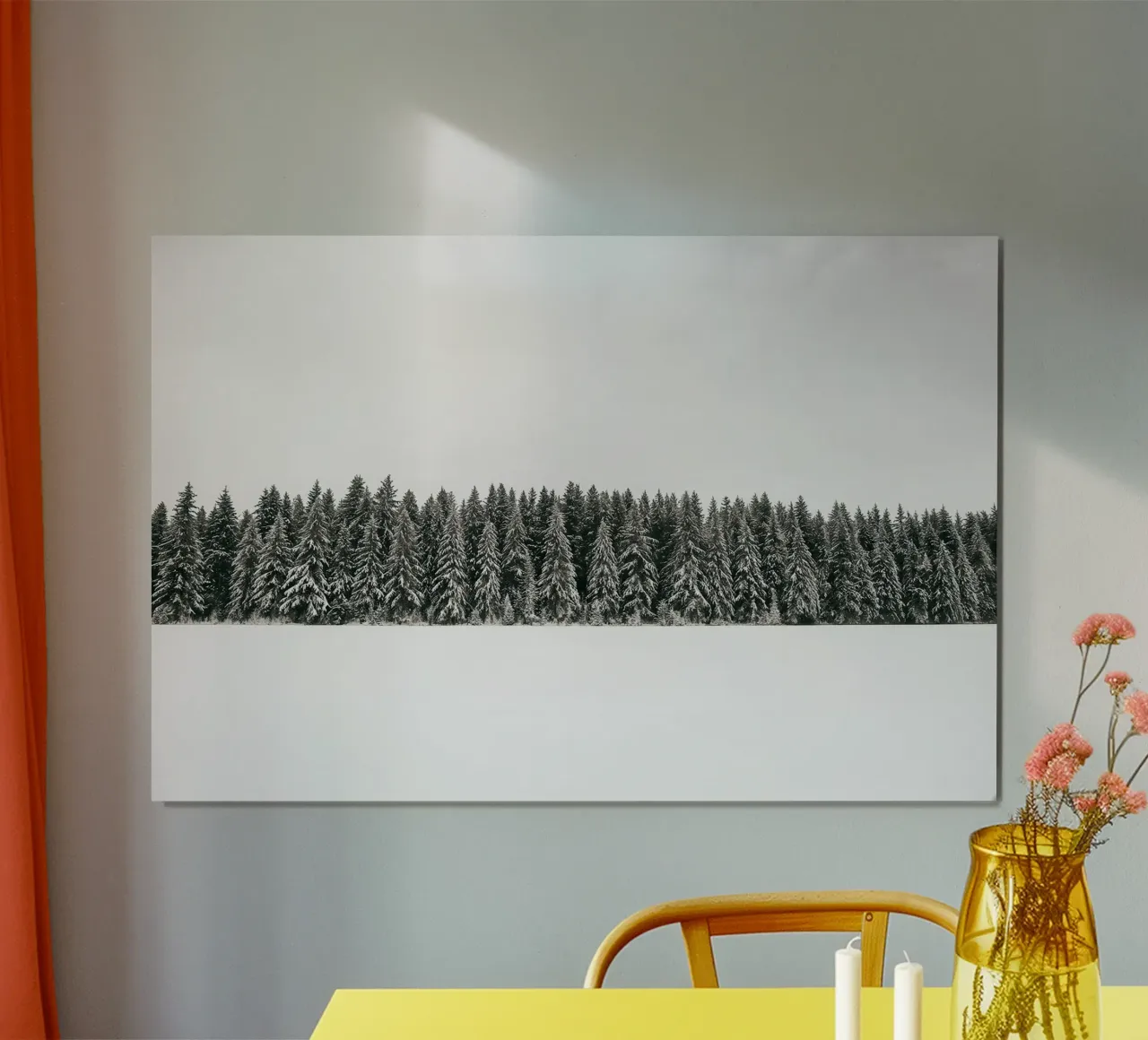 Foresta invernale minimale - neve e abeti Photo Art carta hahnemühle da ChristmasMooodz