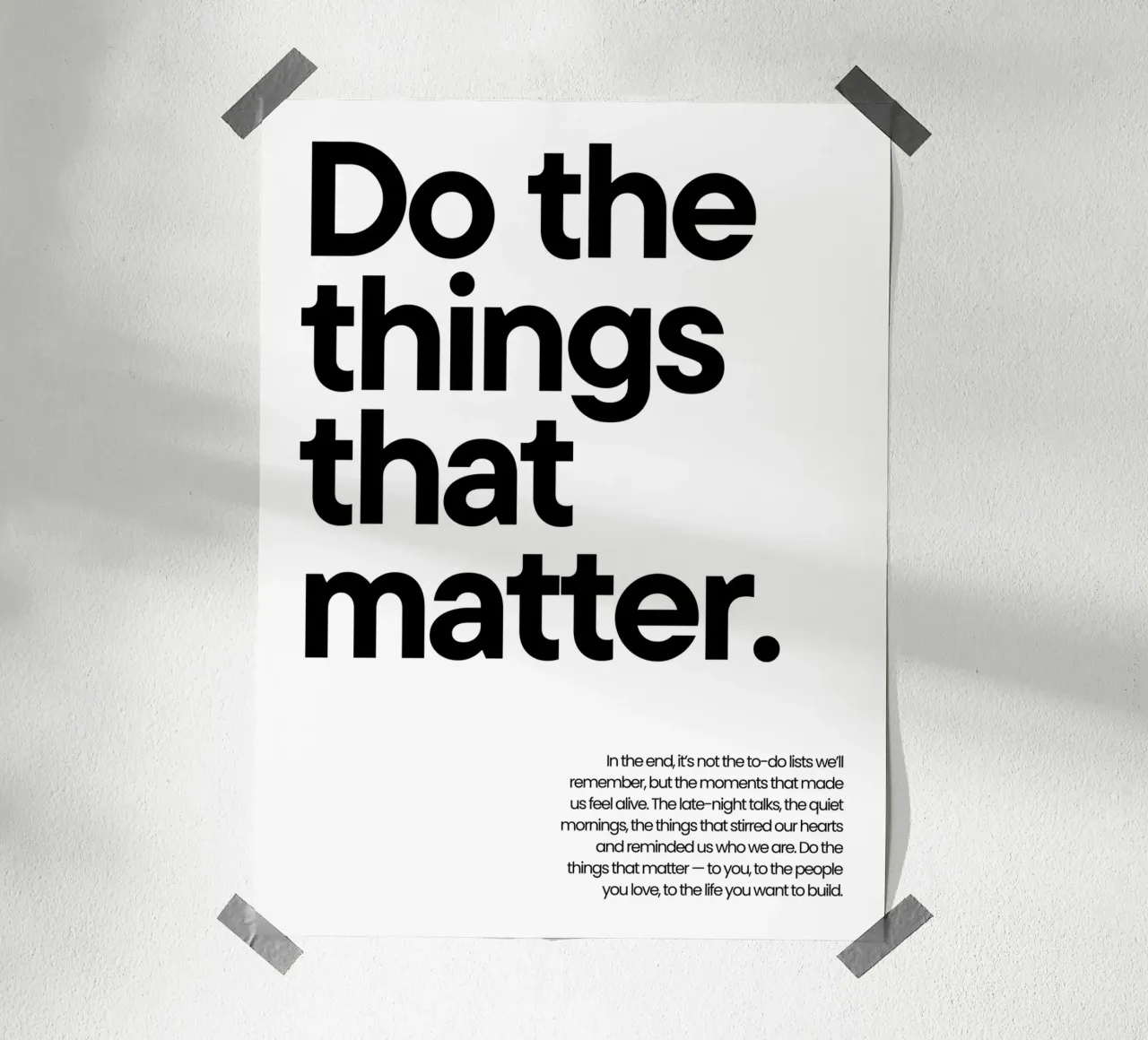 Do the things that matter poster da NoordalLiving
