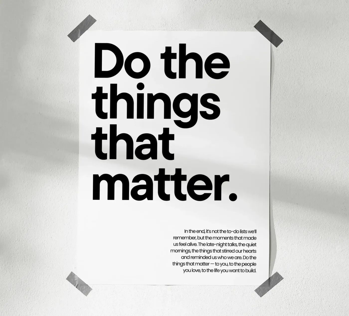 Do the things that matter poster da NoordalLiving
