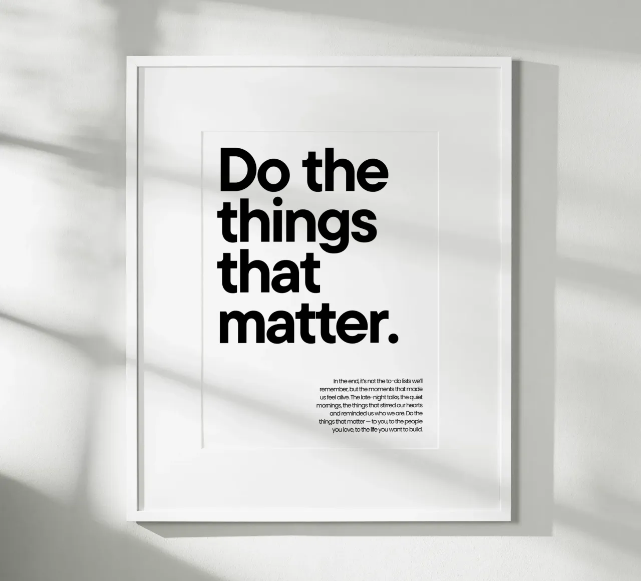 Do the things that matter poster da NoordalLiving