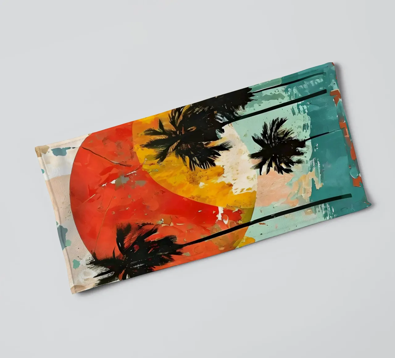 Sunset Palm Trees towel by Artistic-shop