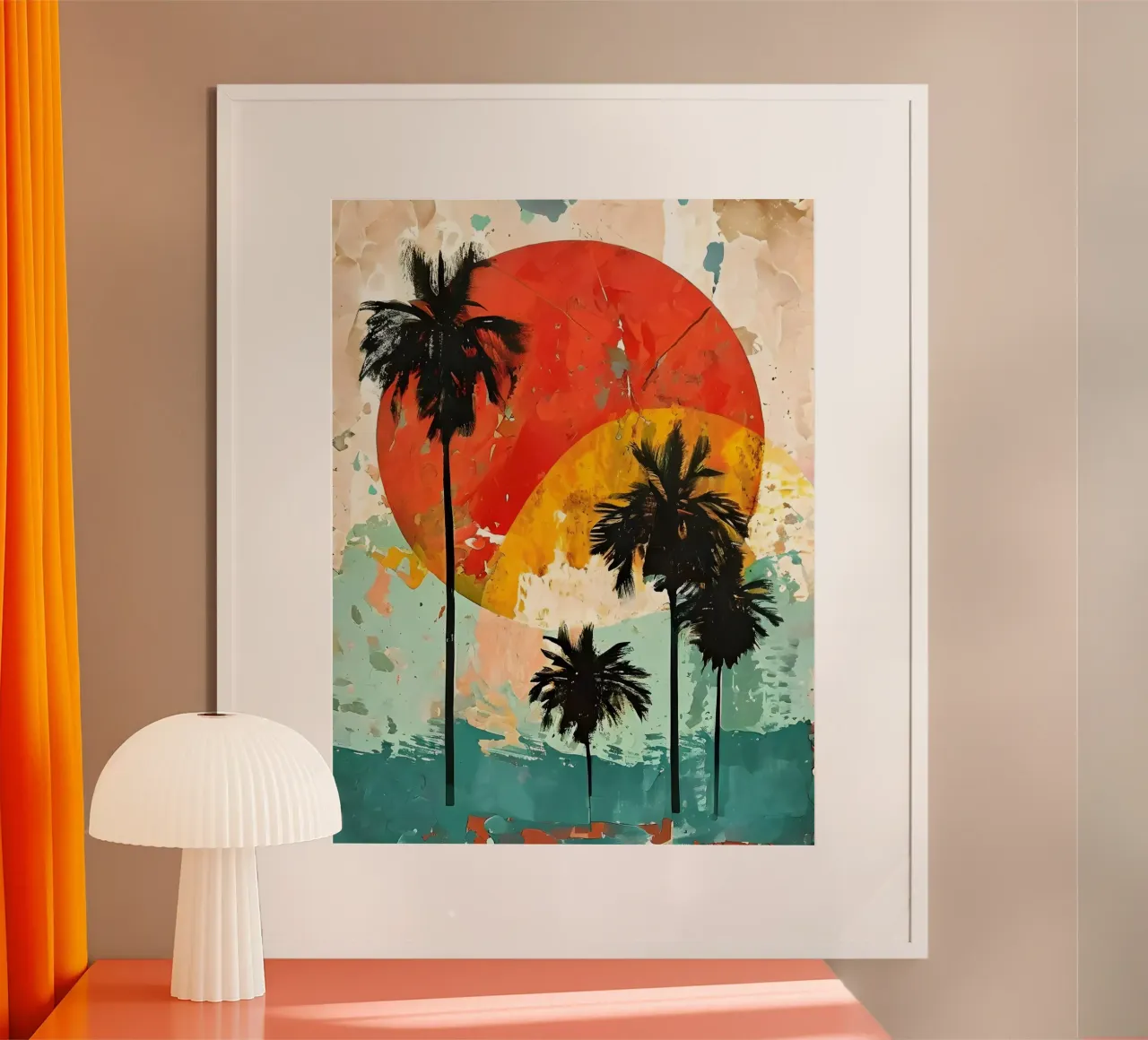 Sunset Palm Trees poster by Artistic-shop