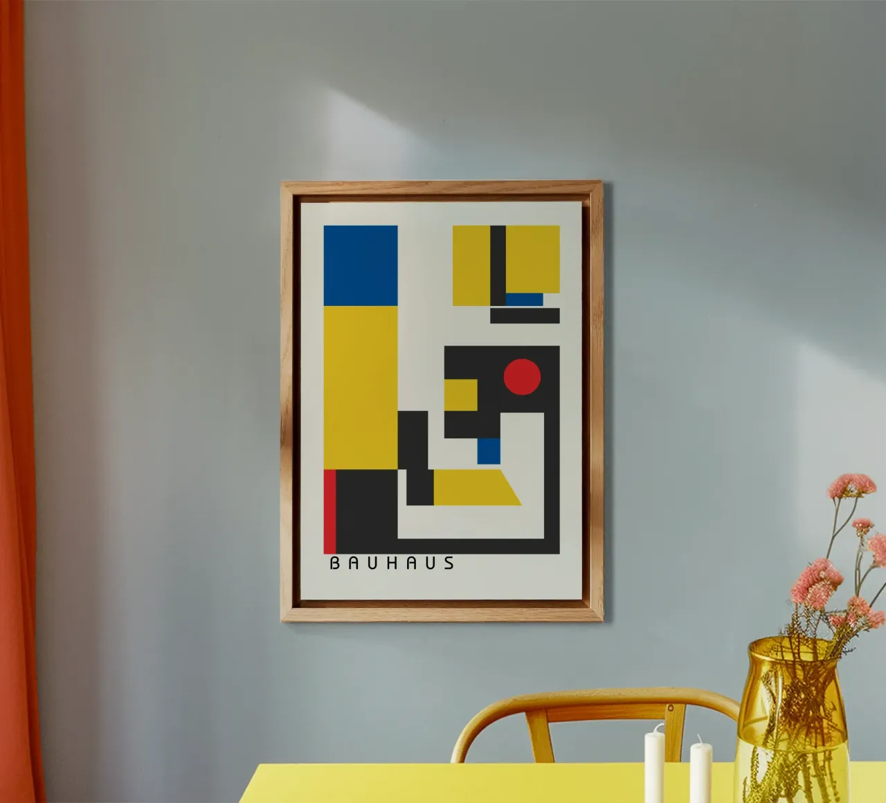 Bauhaus Primary Colors Abstract | Geometric & Constructivist alu-dibond by Grungeo