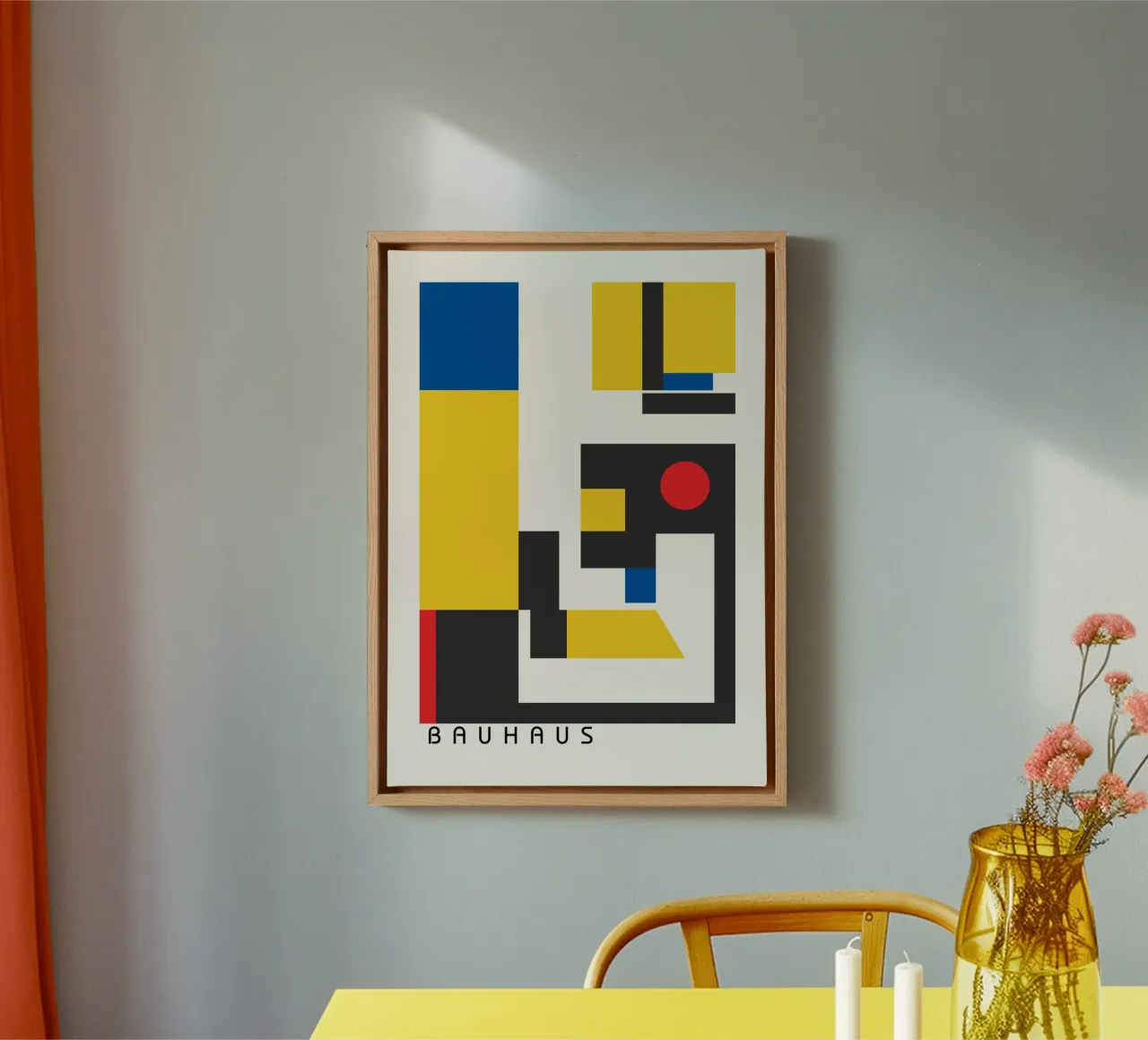 Bauhaus Primary Colors Abstract | Geometric & Constructivist canvas by Grungeo