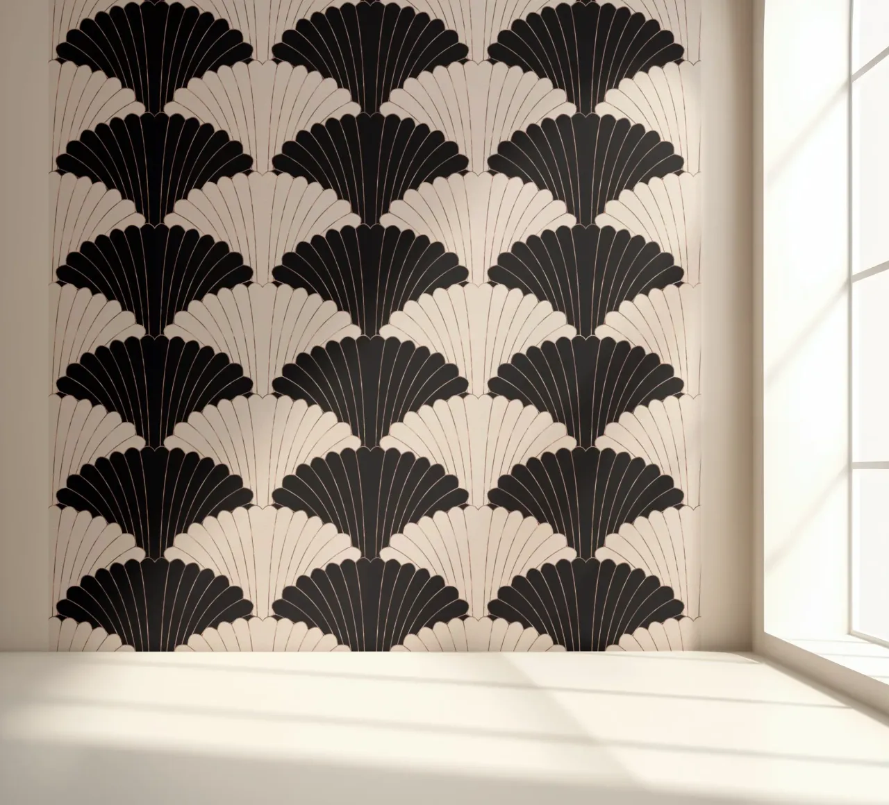 Art Deco in black and white with gold shimmer photo wallpaper by CalliLetters