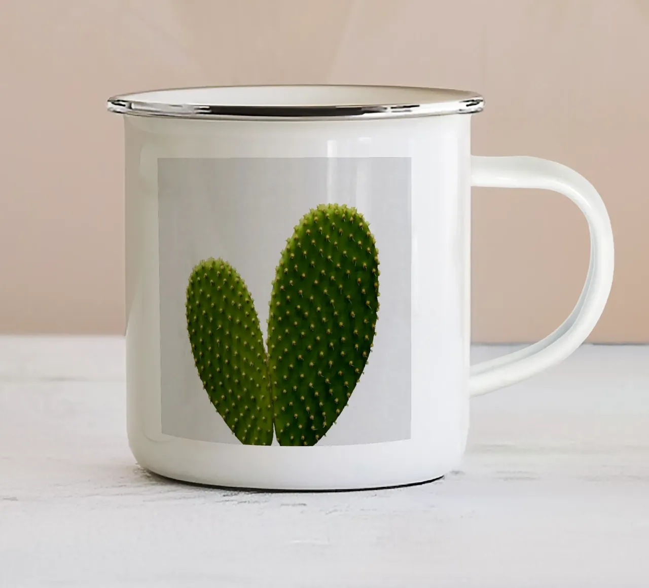 Cactus del cuore tazza in smalto da Orara Studio