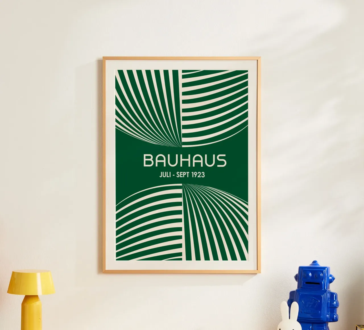 Bauhaus Op Art Print | Verde foresta e crema Geometrico Abstra carta hahnemühle da Grungeo
