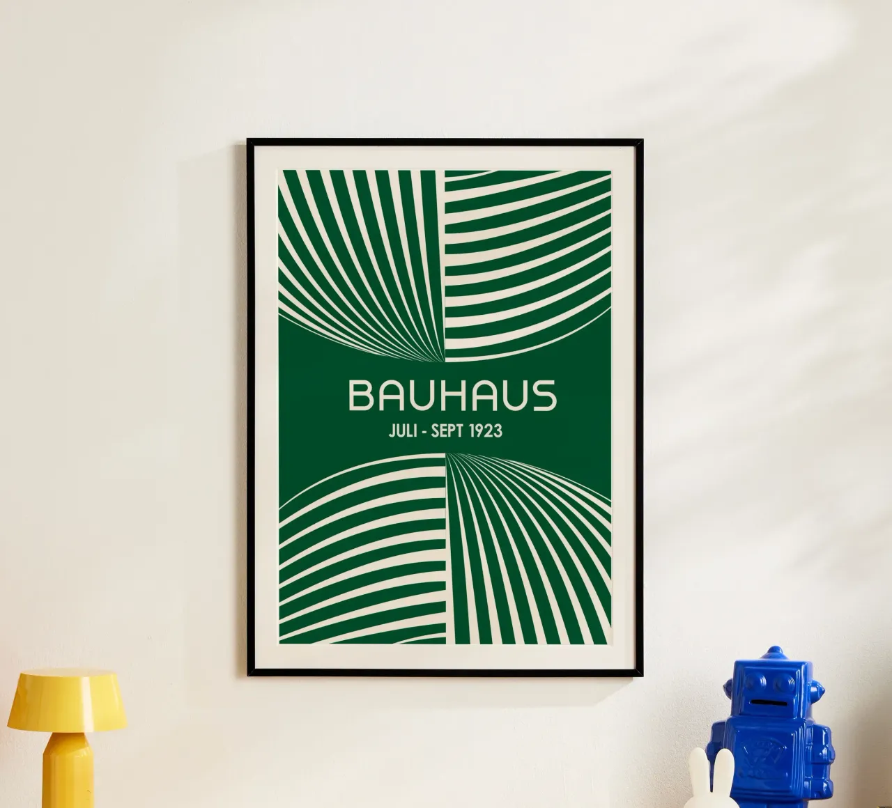 Bauhaus Op Art Print | Verde foresta e crema Geometrico Abstra carta hahnemühle da Grungeo