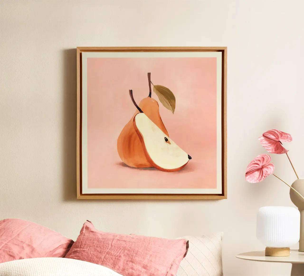 Pear 3 canvas with Floater frame by ThingDesign