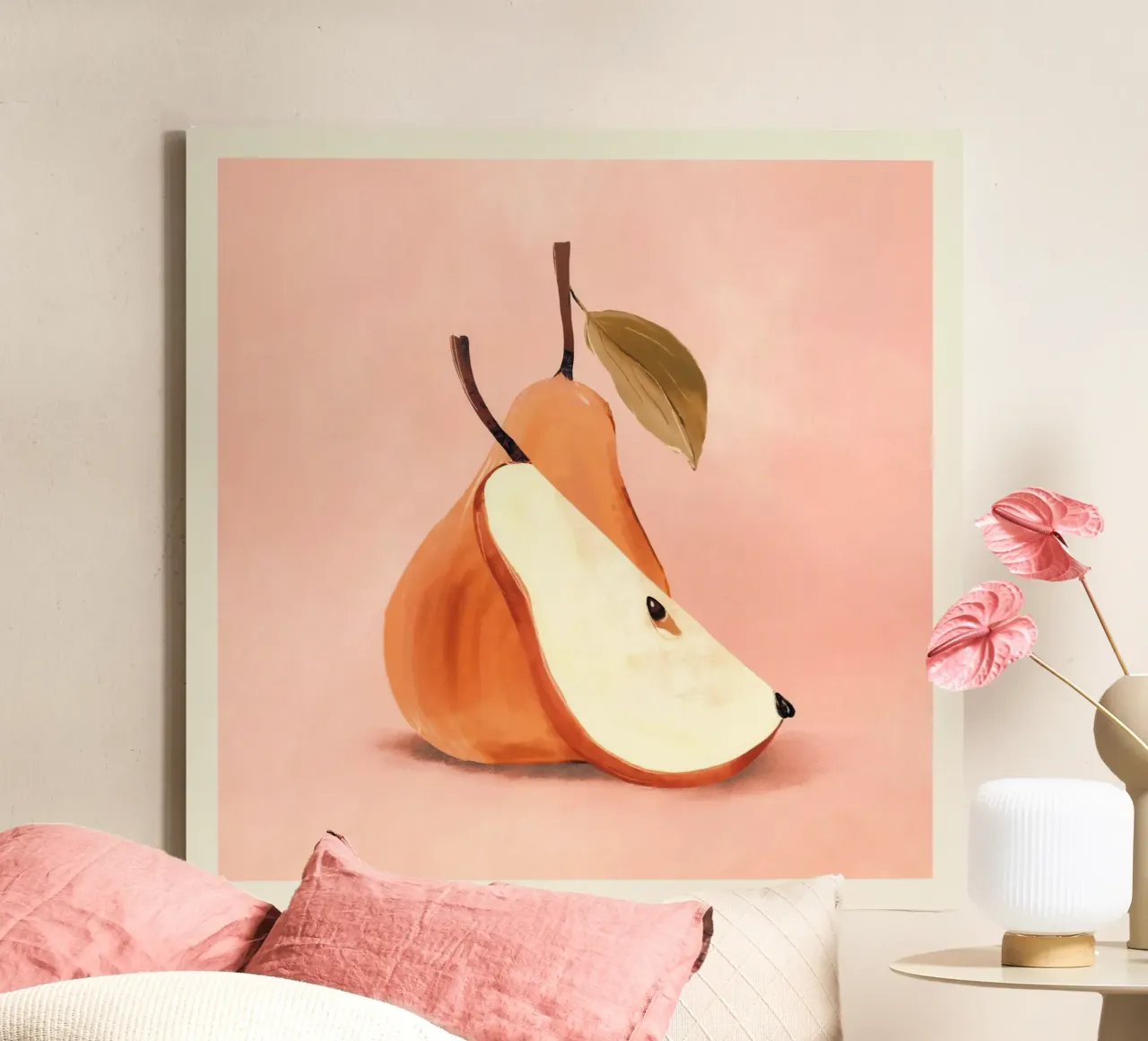Pear 3 canvas with Floater frame by ThingDesign