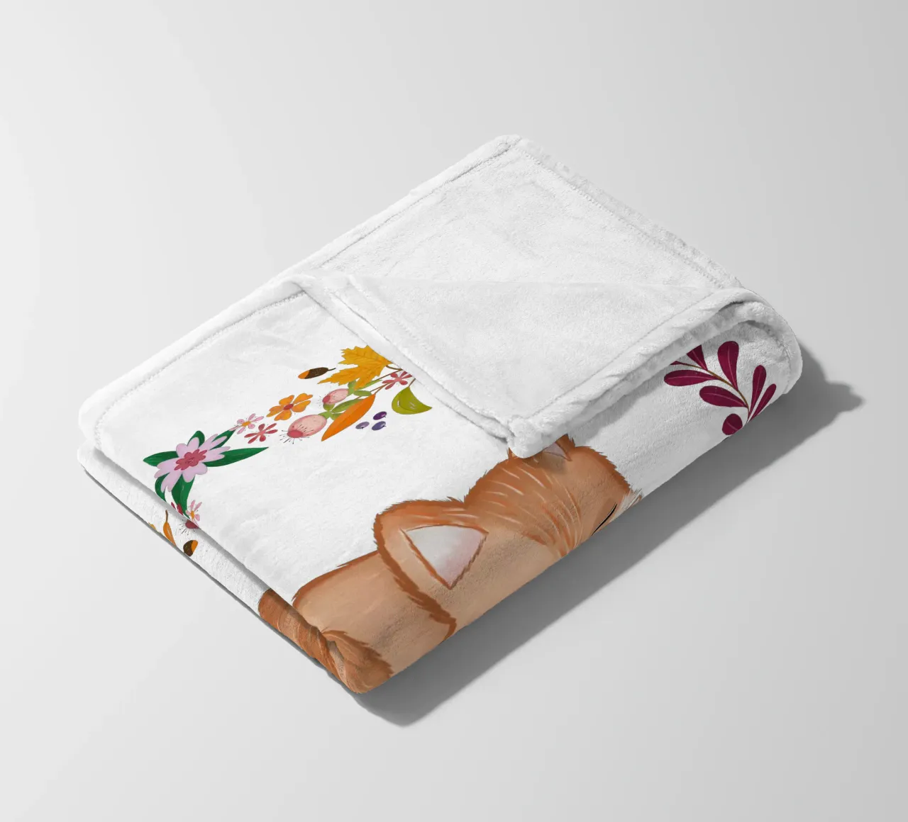 Herbstkranz mit schlafendem Fuchs Fleecedecke von CalliLetters