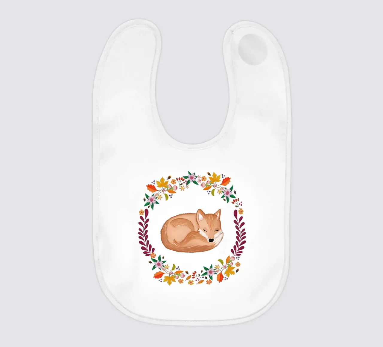 Herbstkranz mit schlafendem Fuchs Babylätzchen von CalliLetters