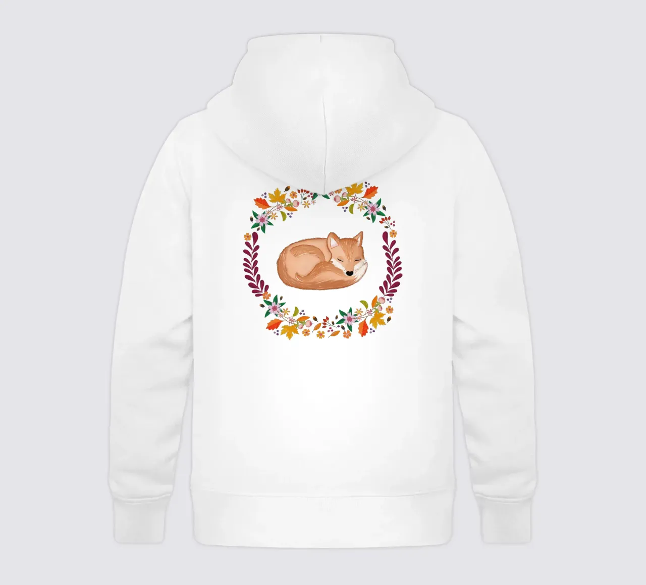 Ghirlanda autunnale con volpe addormentata felpa bambino con cappuccio da CalliLetters