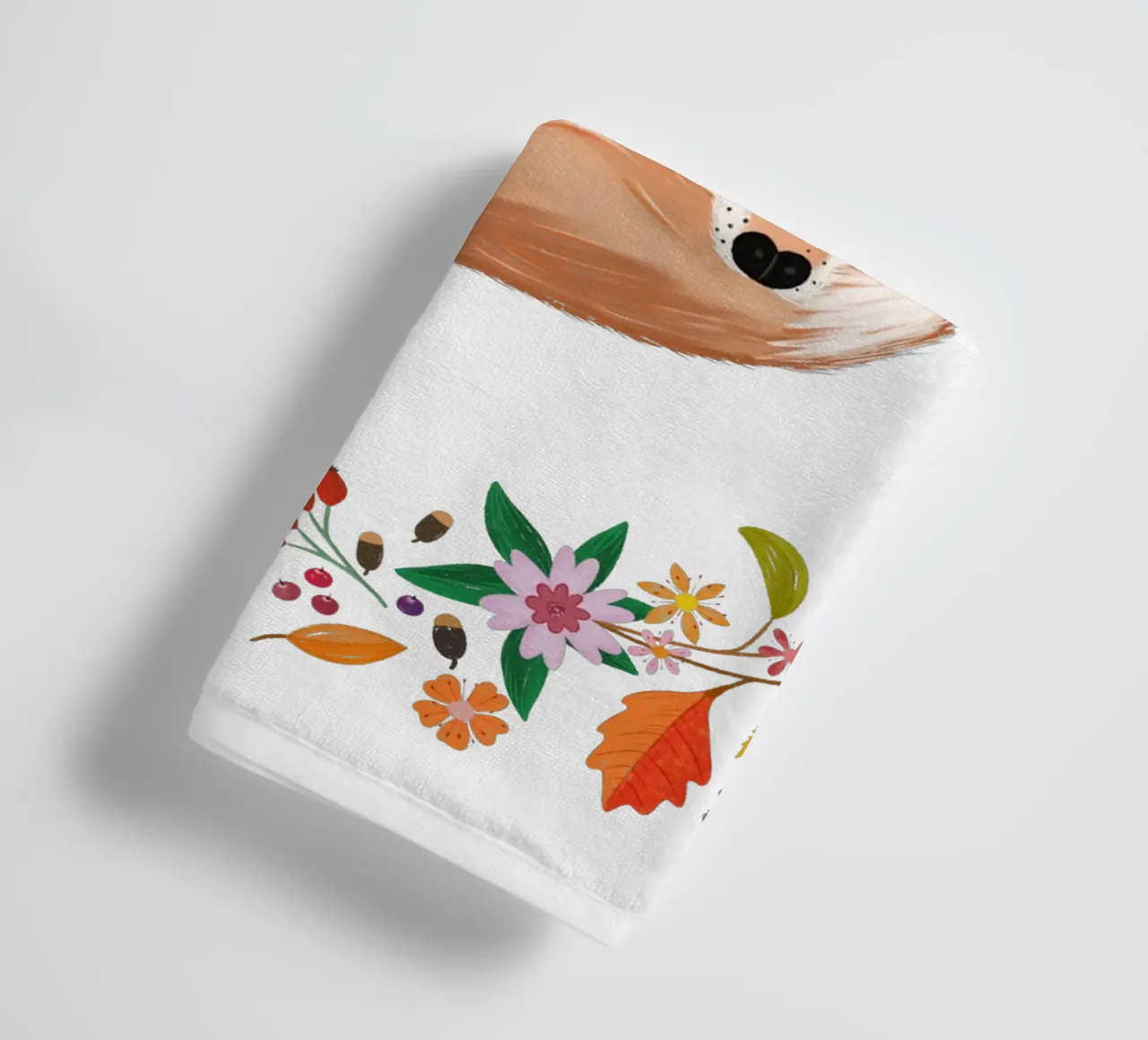 Herbstkranz mit schlafendem Fuchs Handtuch von CalliLetters