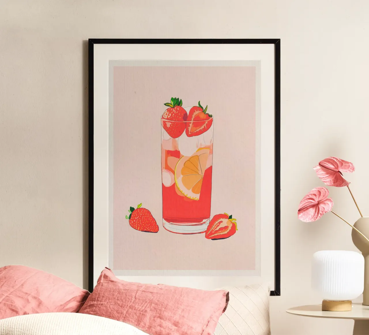 Tè freddo alla fragola carta hahnemühle da ThingDesign