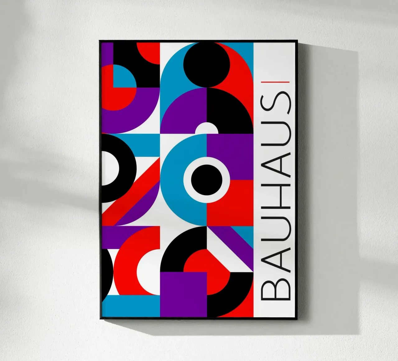 Bauhaus Geometric Abstract Art Print Primary Colors Grid metacrilato de Grungeo