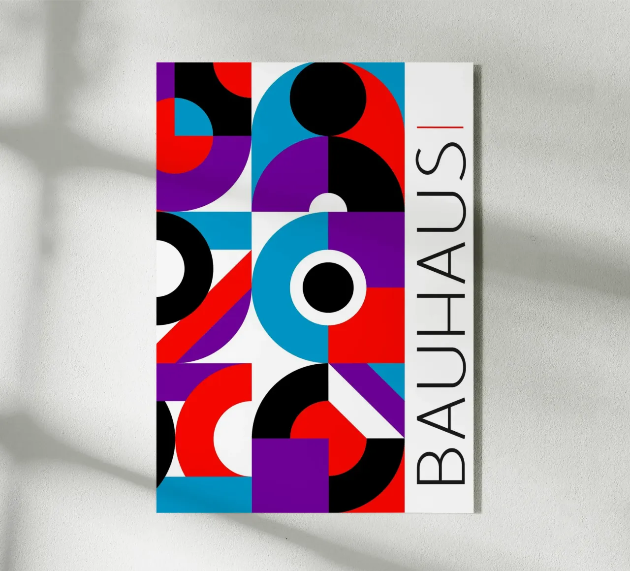 Bauhaus Geometric Abstract Art Print Primary Colors Grid metacrilato de Grungeo