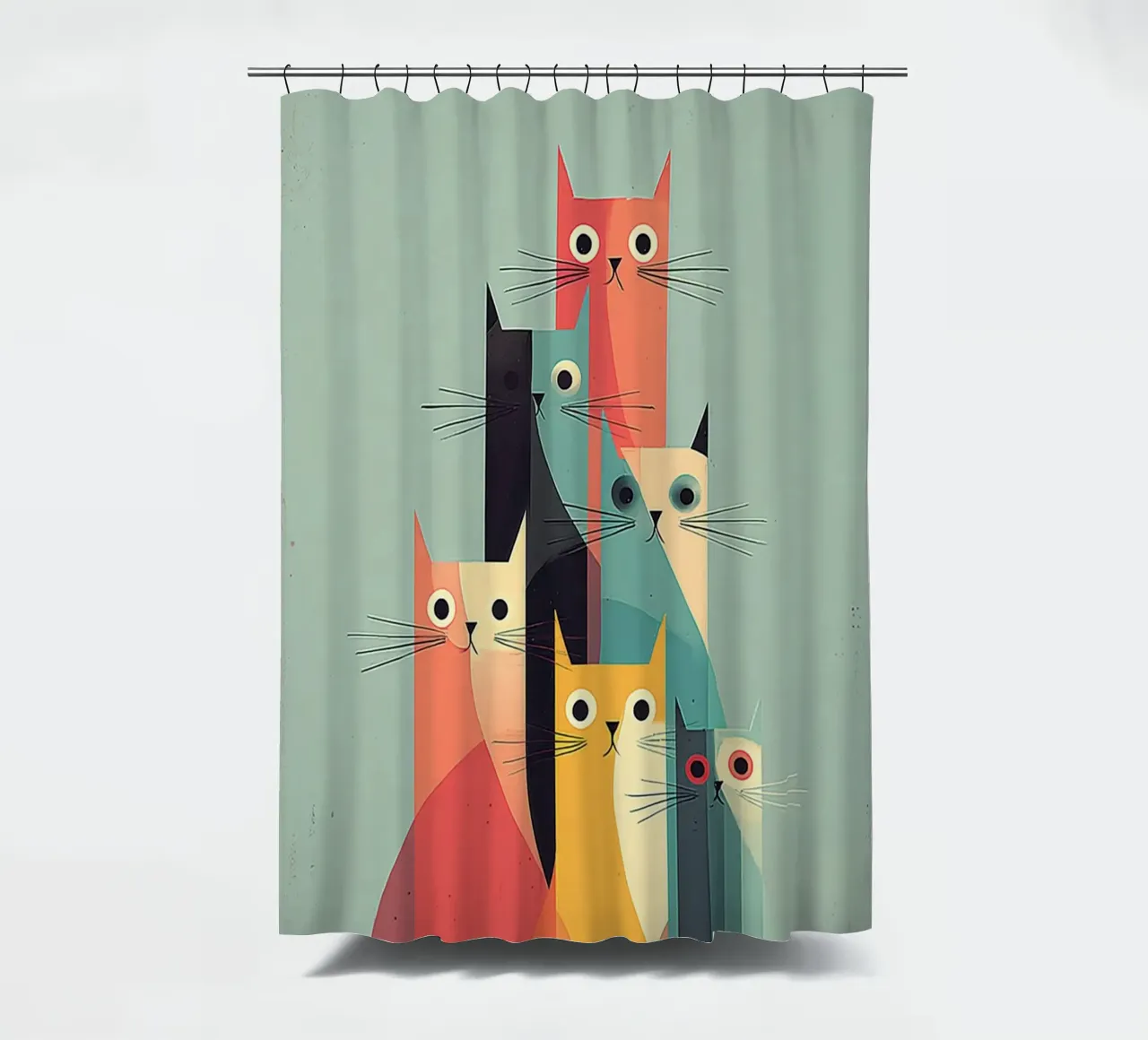 Seven Shapes of Cat tenda da doccia da Chic Creatures