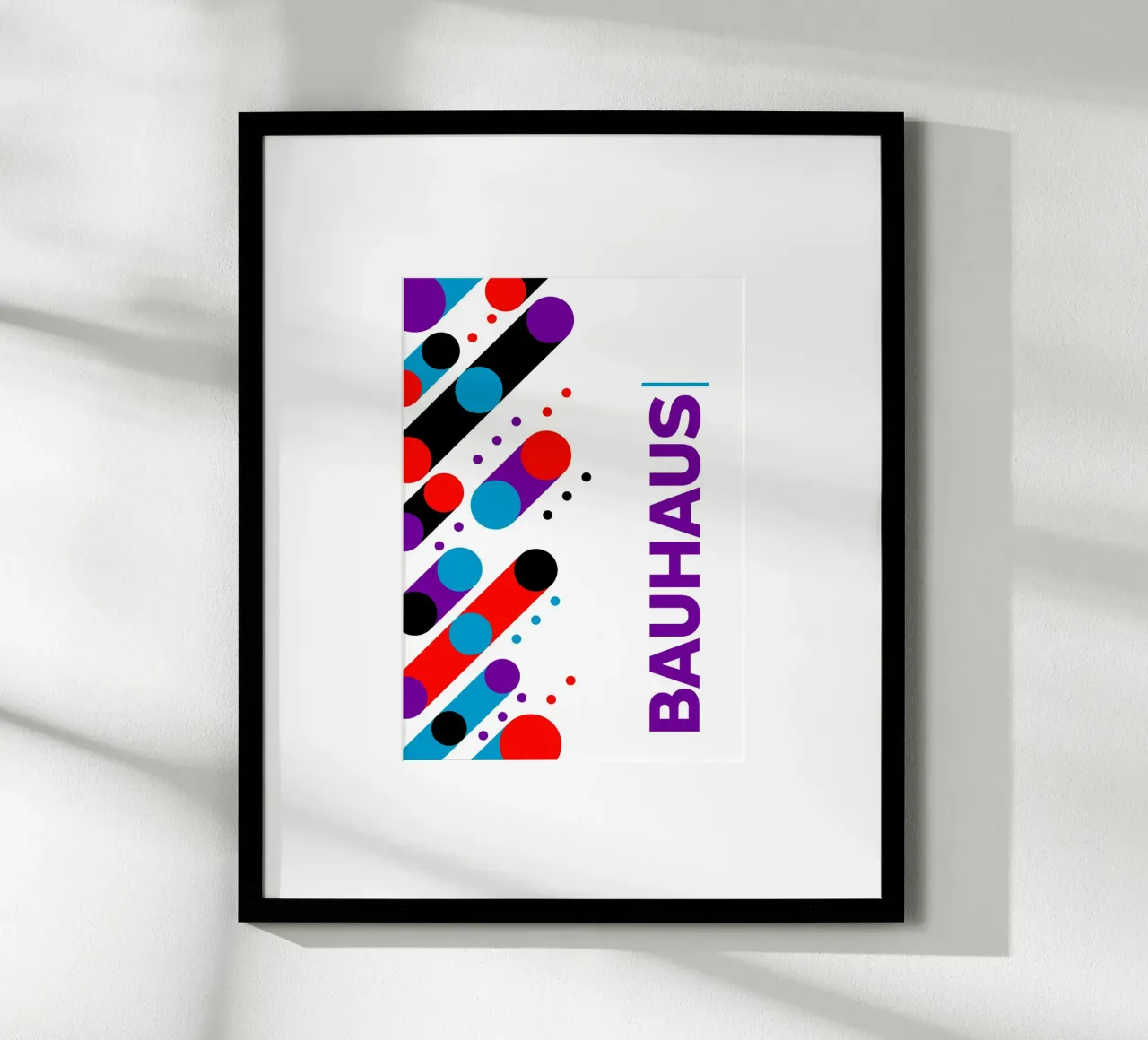 Bauhaus Abstract Diagonal Dots Primary Colors Pop Art Geomet poster de Grungeo
