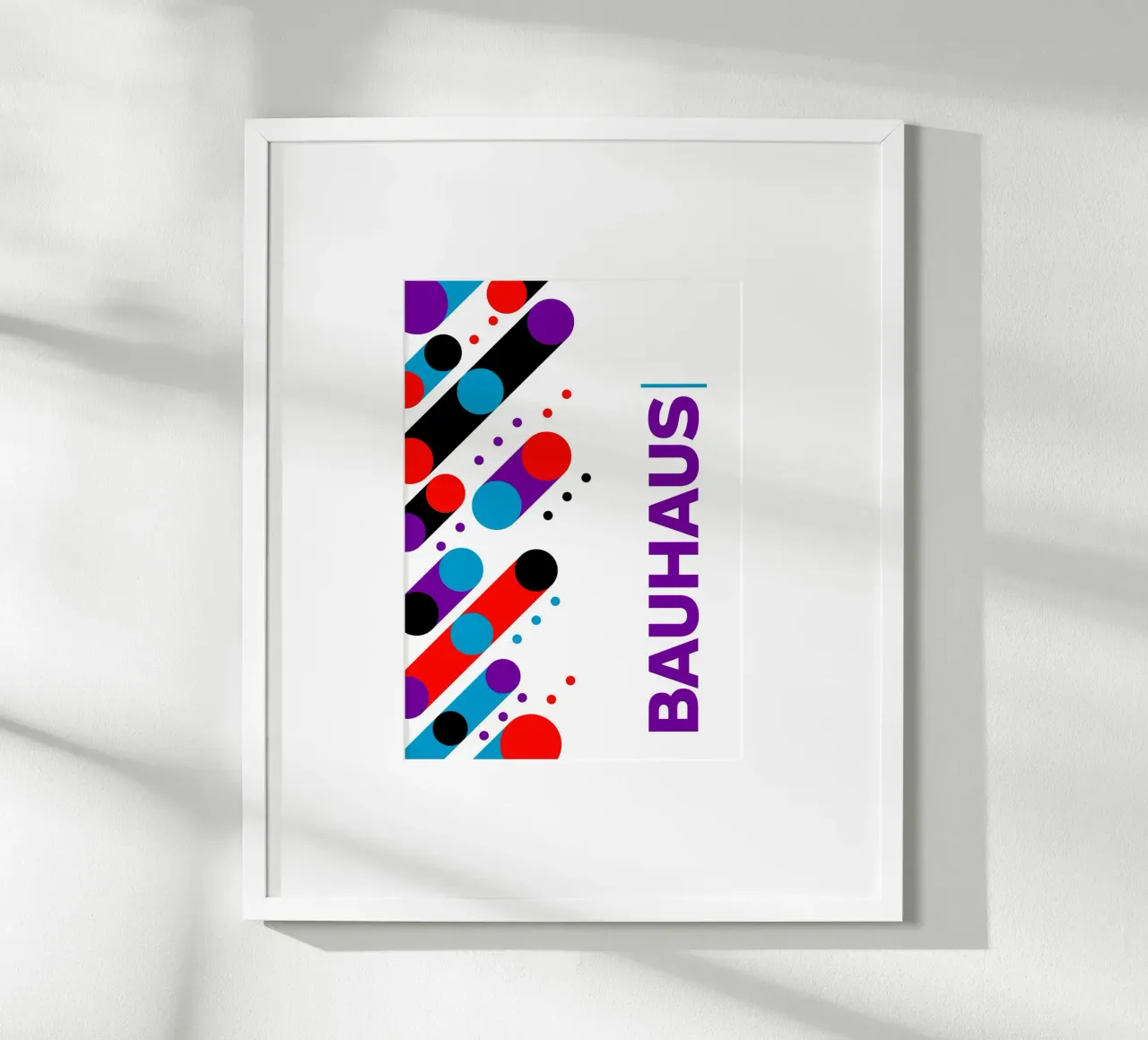 Bauhaus Abstract Diagonal Dots Primary Colors Pop Art Geomet poster de Grungeo
