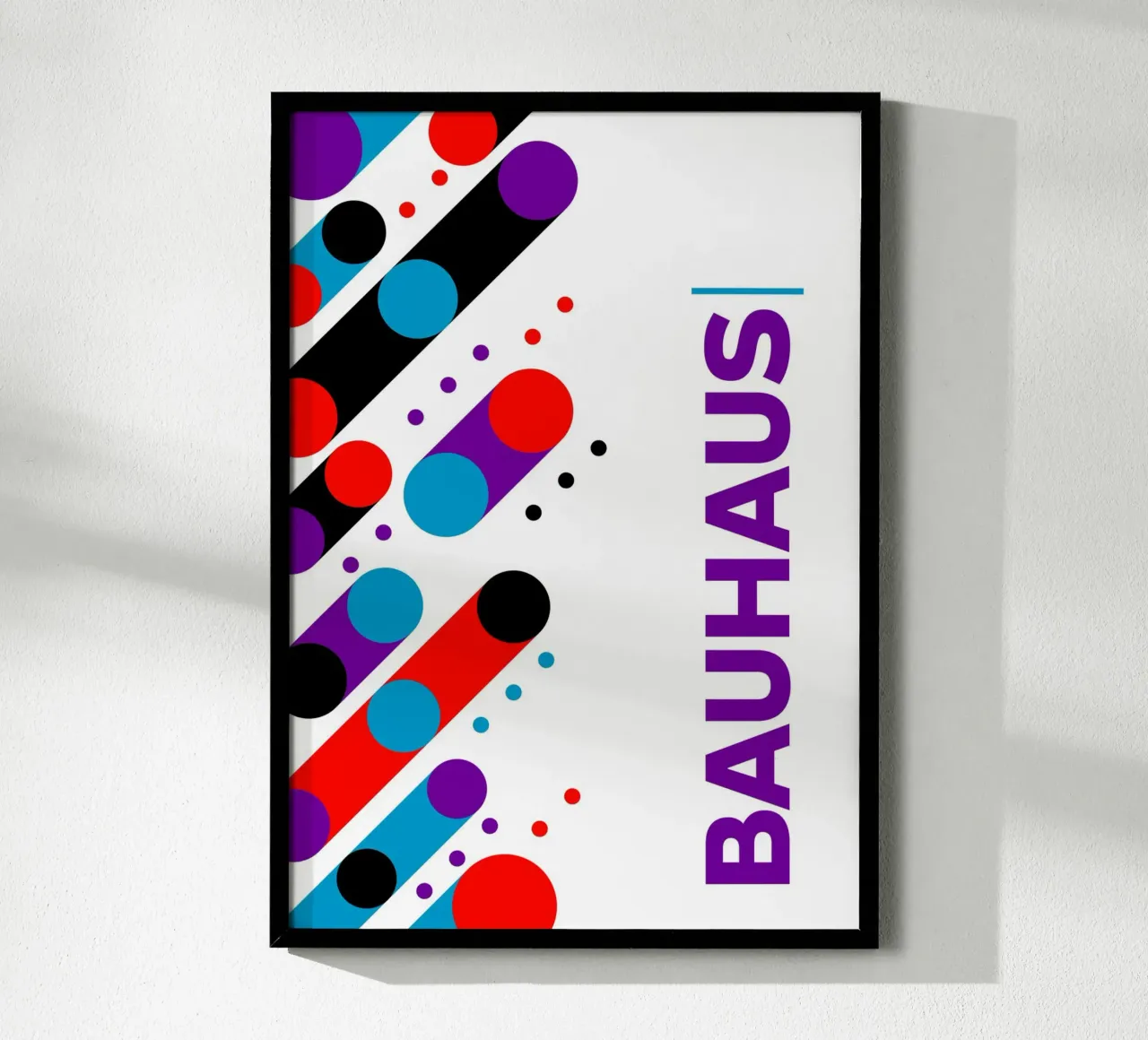 Bauhaus Abstract Diagonal Dots Primary Colors Pop Art Geomet poster de Grungeo