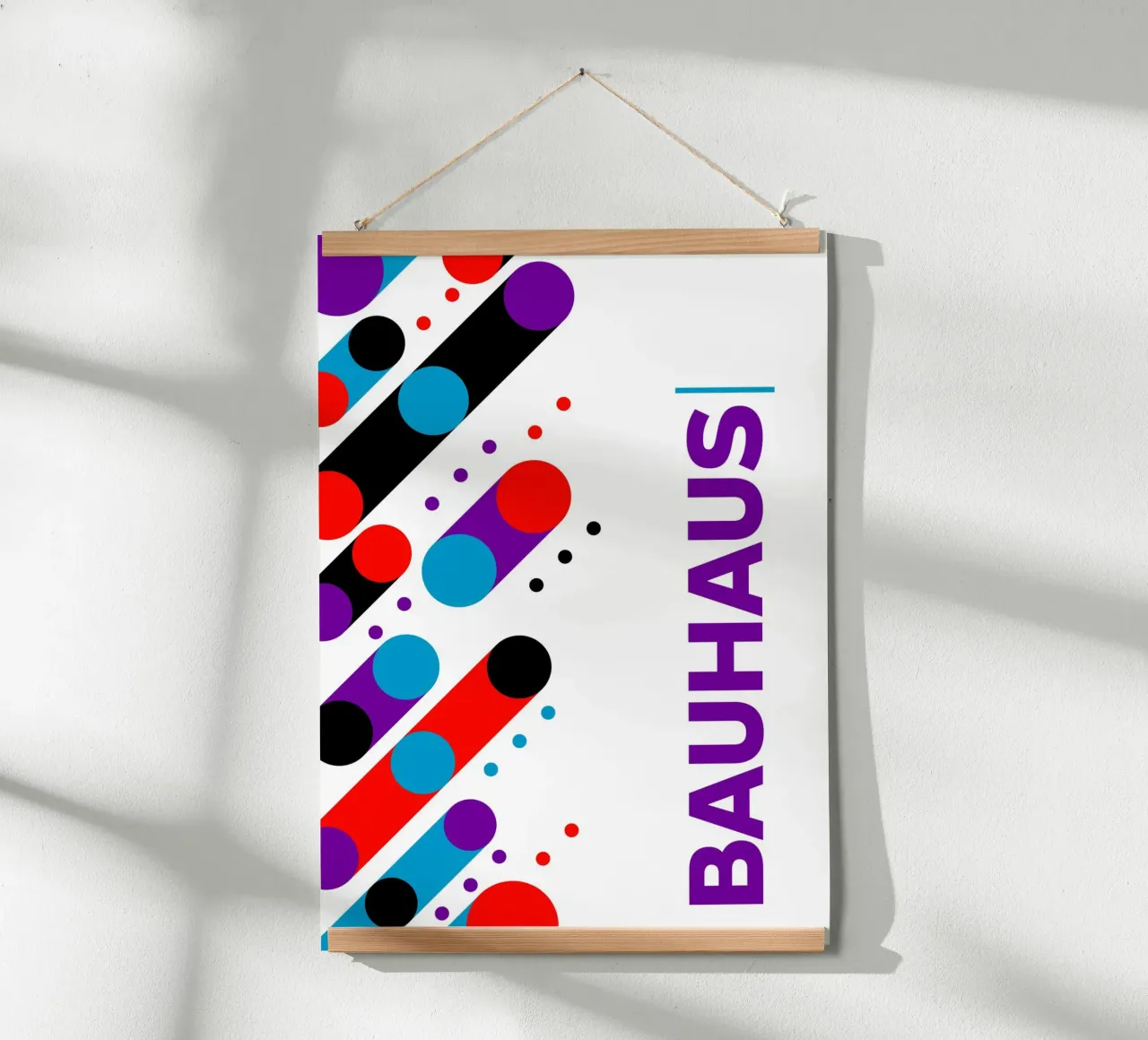Bauhaus Abstract Diagonal Dots Primary Colors Pop Art Geomet poster de Grungeo