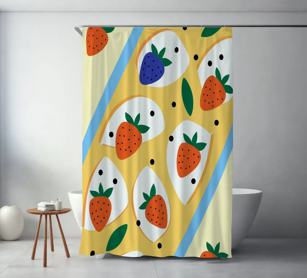 Fragole e mirtilli tenda da doccia da OFFICIAL FRUIT & VEGETABLES
