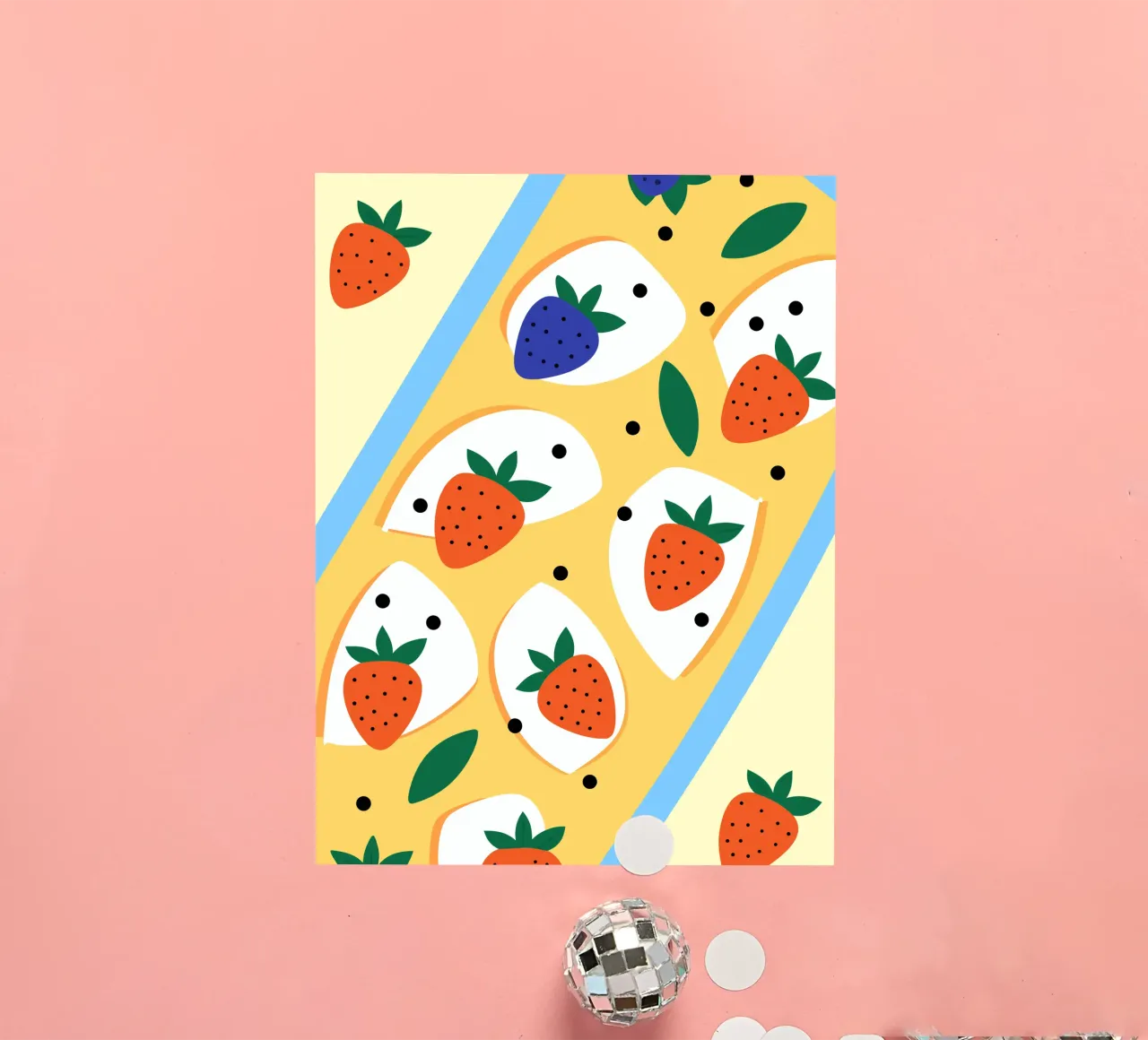 Fragole e mirtilli adesivo da OFFICIAL FRUIT & VEGETABLES