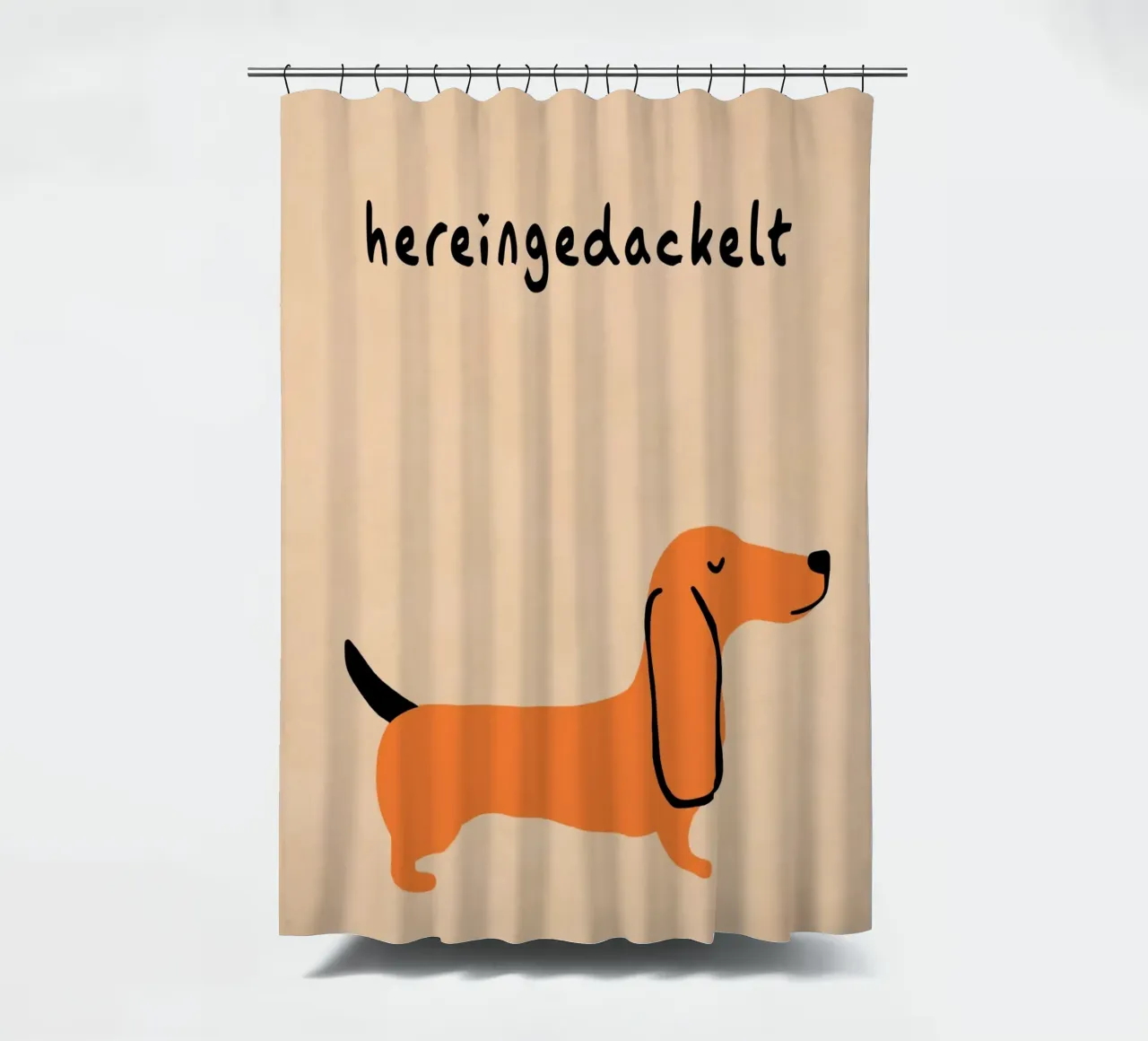 Hereingedackelt mit Humor Duschvorhang von Carina Pop & Pastell