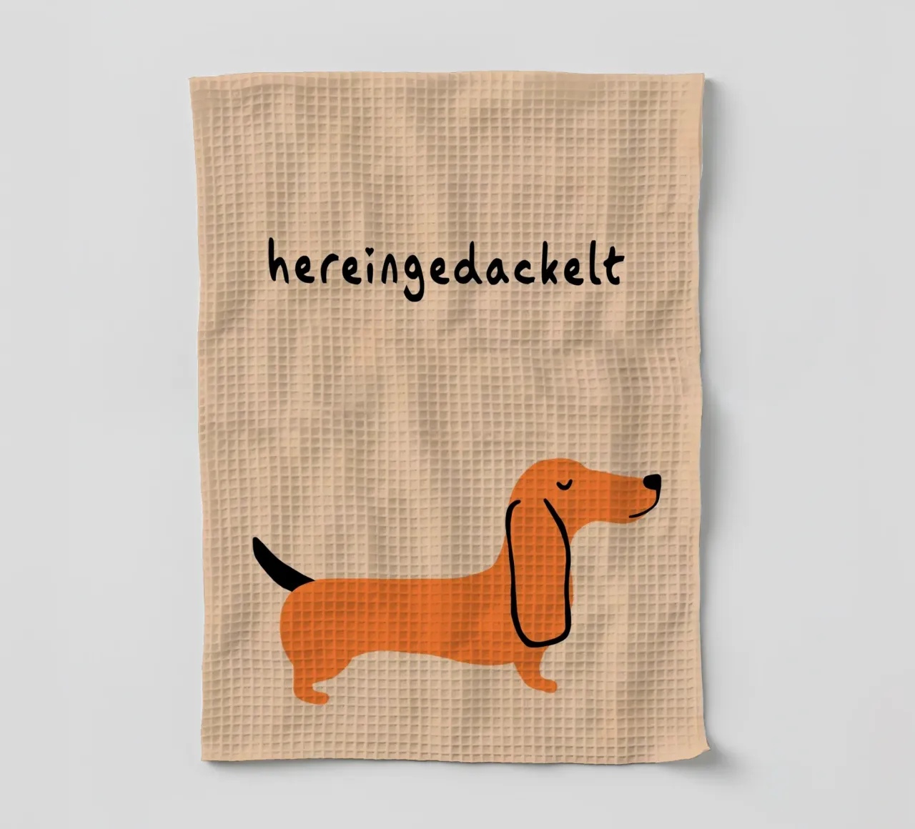 Hereingedackelt mit Humor Geschirrtuch von Carina Pop & Pastell