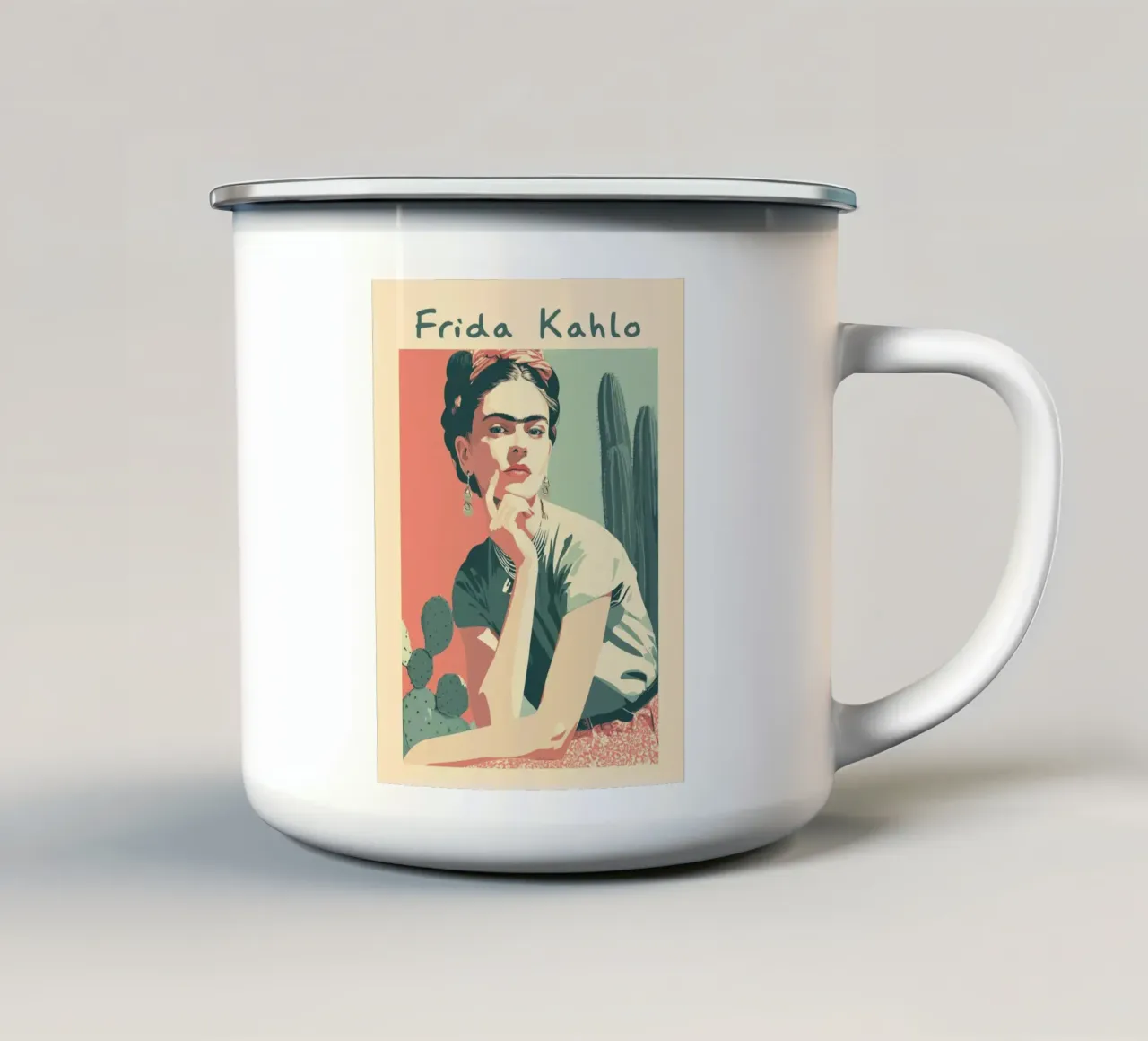 Frida Kahlo Boho Geest emaille mok van Carina Pop & Pastell
