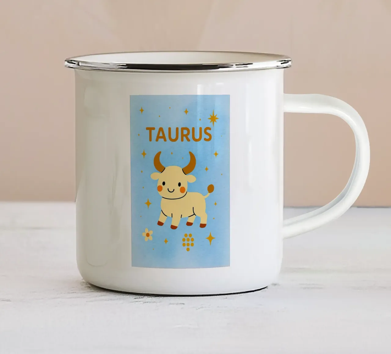 zodiaco toro tazza in smalto da SADELA