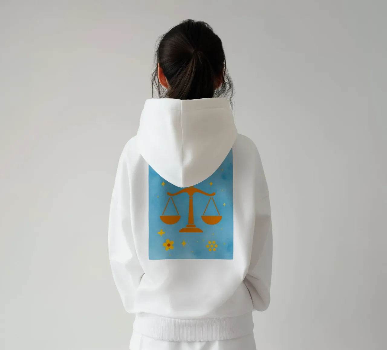 zodiaco libra felpa con cappuccio da SADELA