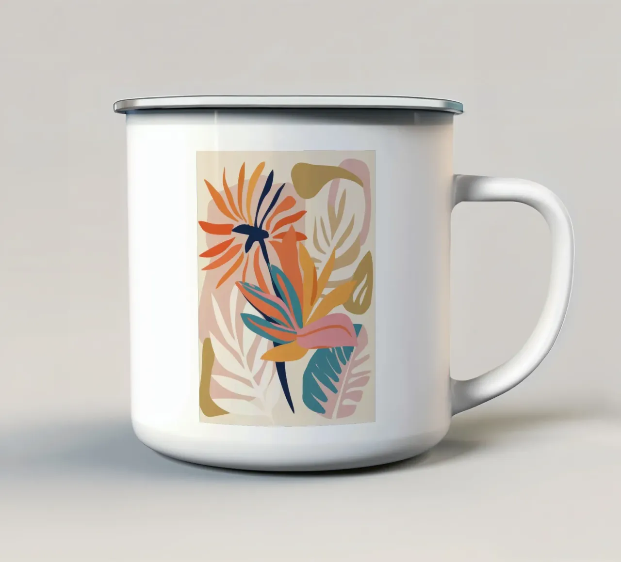 Uccello del Paradiso astratto tazza in smalto da Sun Riser