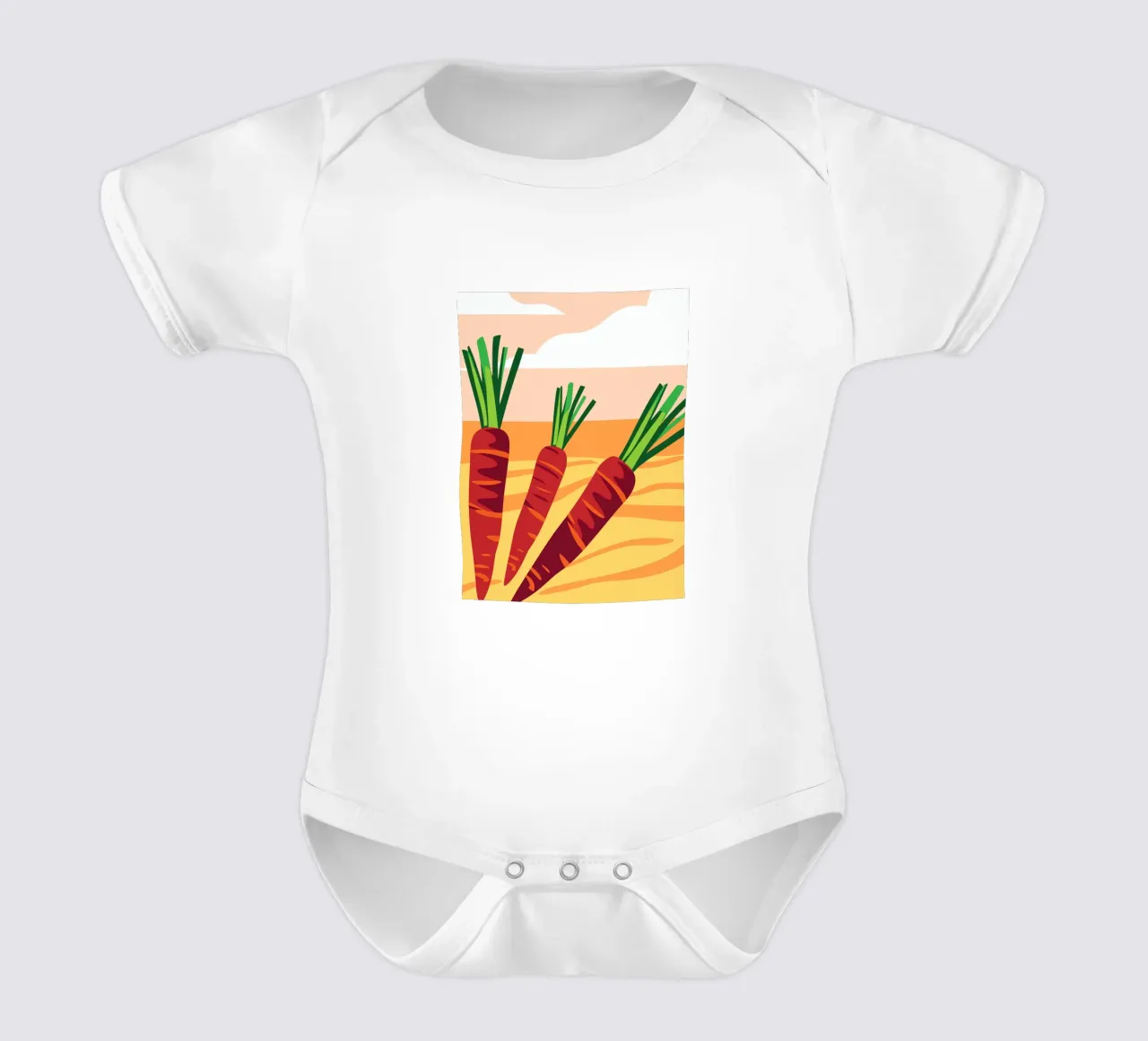 Carote fresche body neonato maniche corte da OFFICIAL FRUIT & VEGETABLES