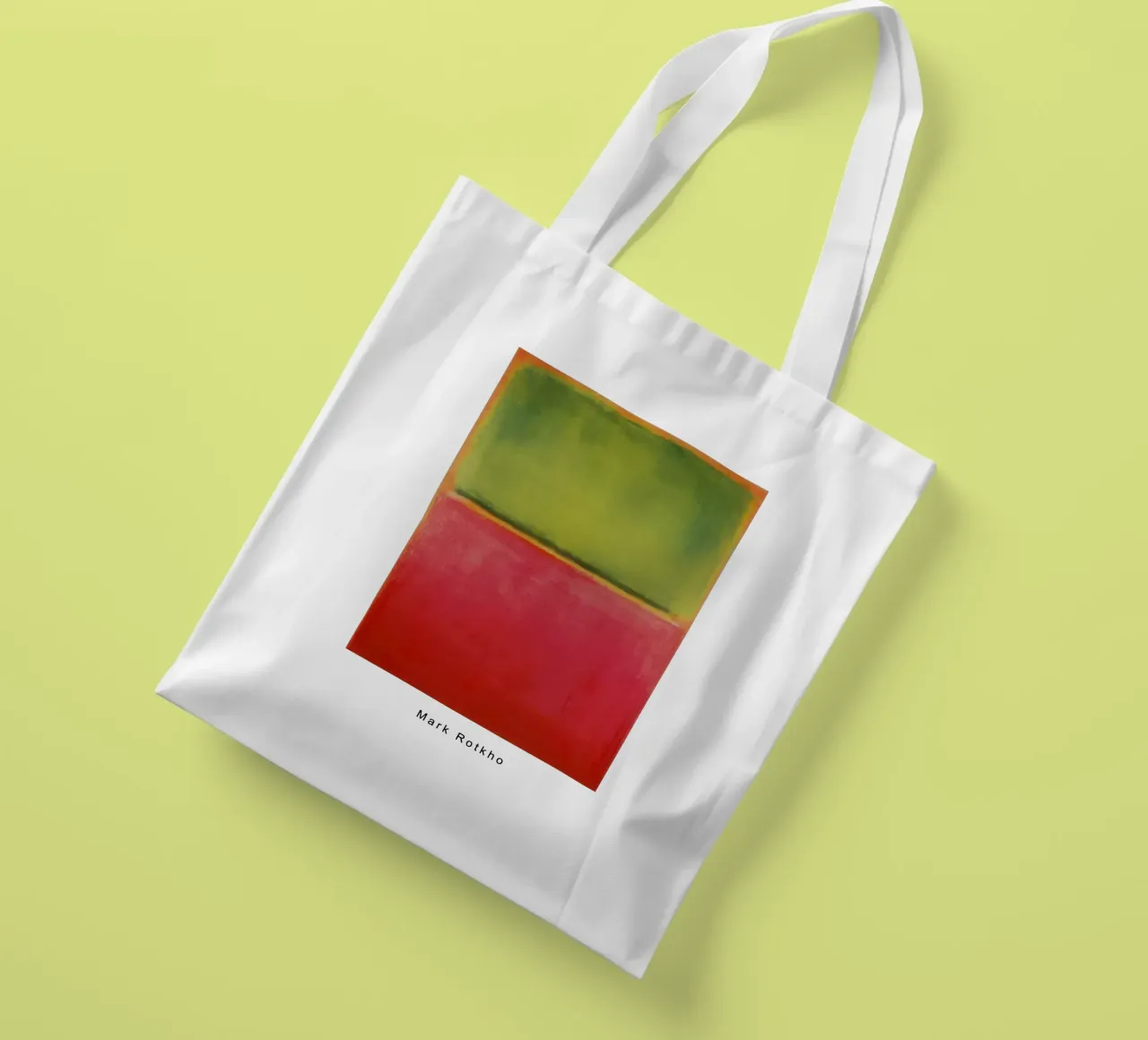 mark rothko verde rosso su arancione borsa in juta da traveler