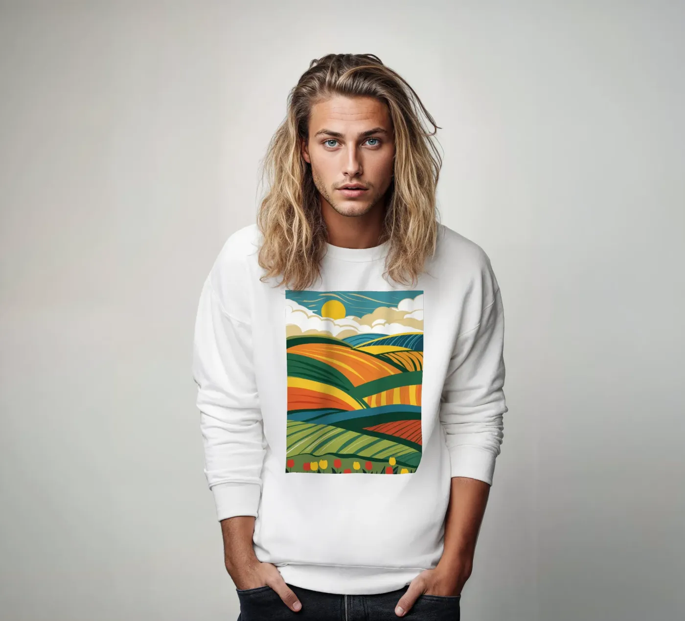 Des champs généreux et vallonnés sweat de Sun Riser