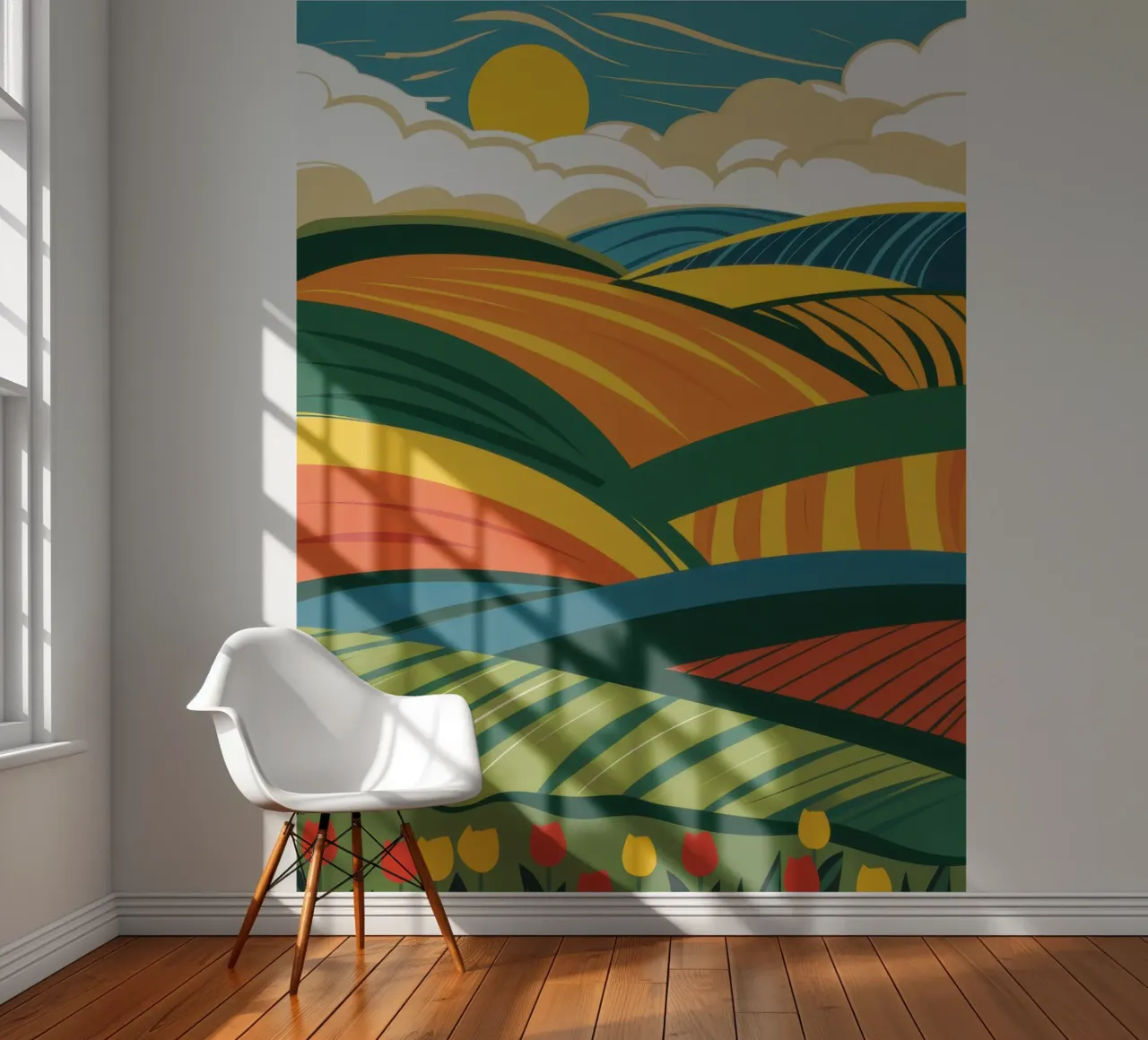 Overvloedig glooiende velden fotobehang van Sun Riser